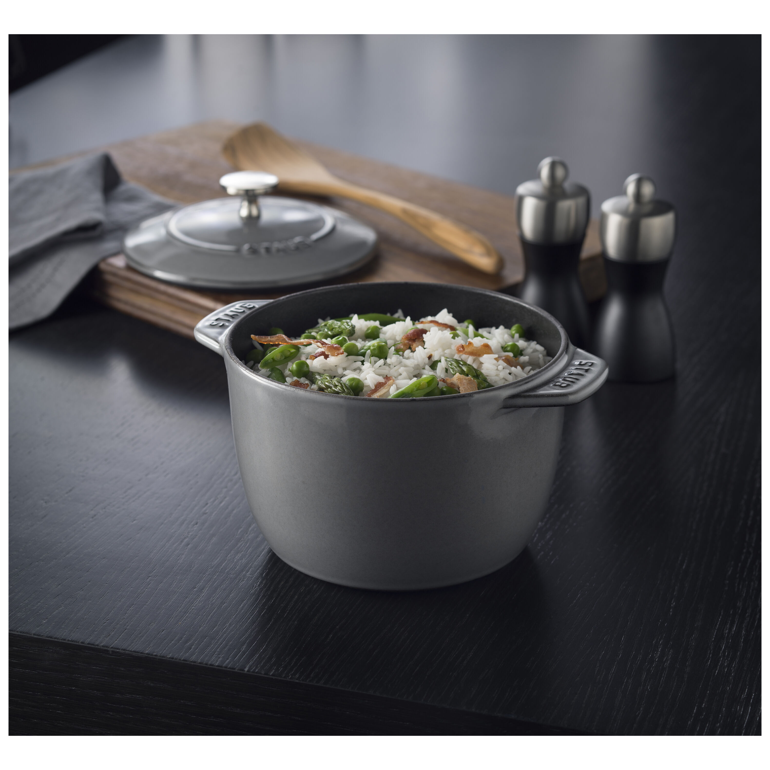 Staub        La Cocotte                Reis-Cocotte 16 cm, rund, Graphit-Grau, Gusseisen