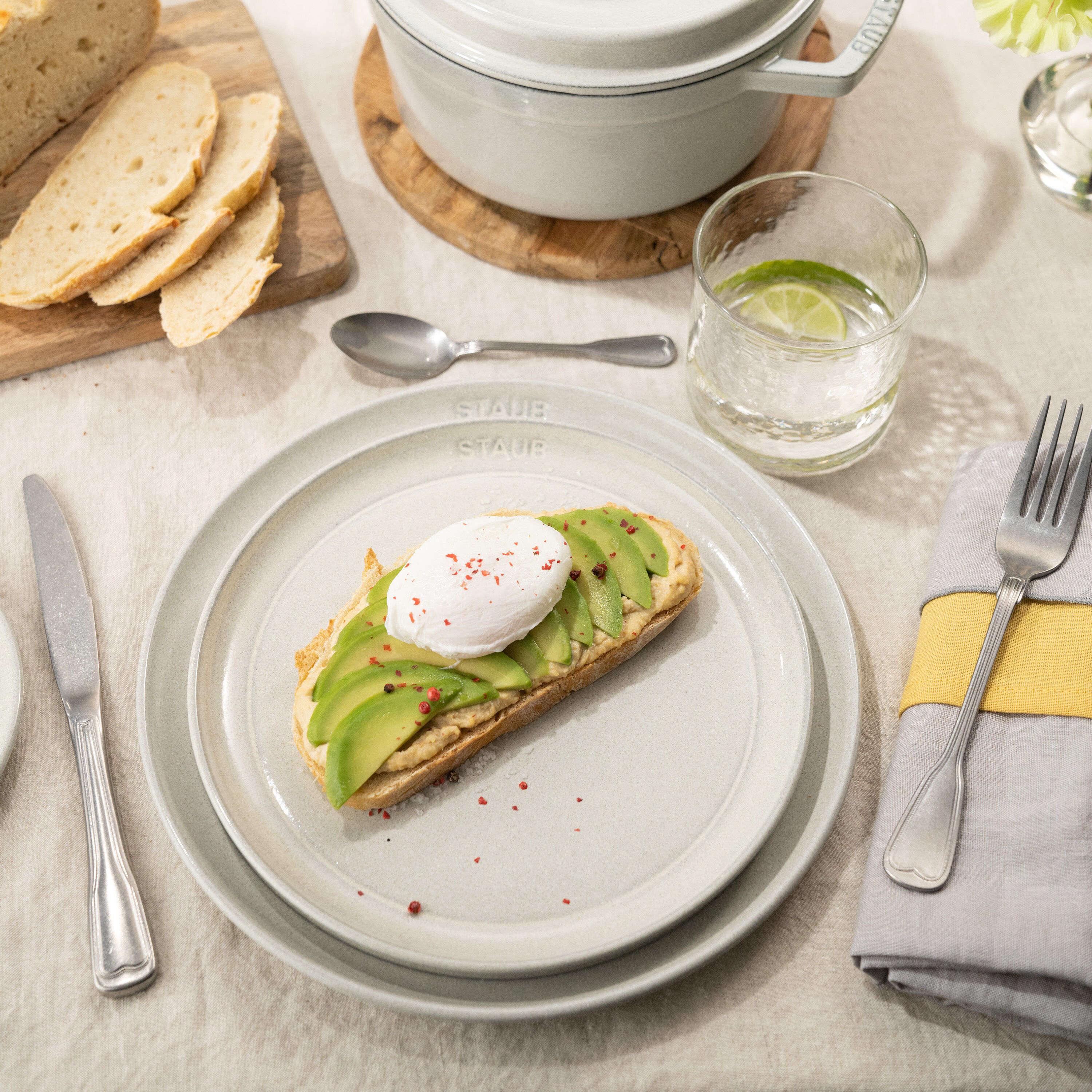 Staub        Dining Line                Tellerset 4-tlg, 22 cm, Weisser Trüffel