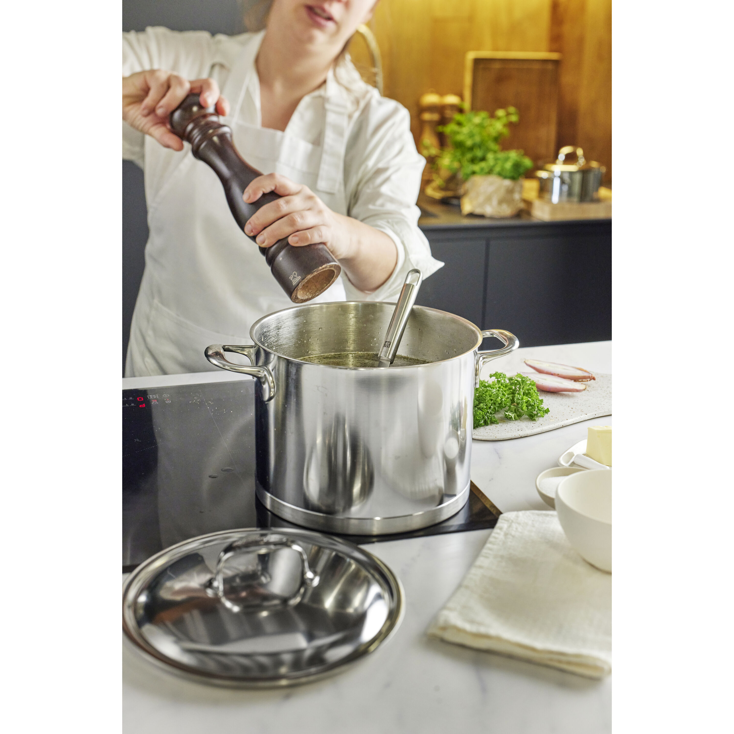 Demeyere        Atlantis 7                Kochtopf mit Deckel 24 cm, 18/10 Edelstahl