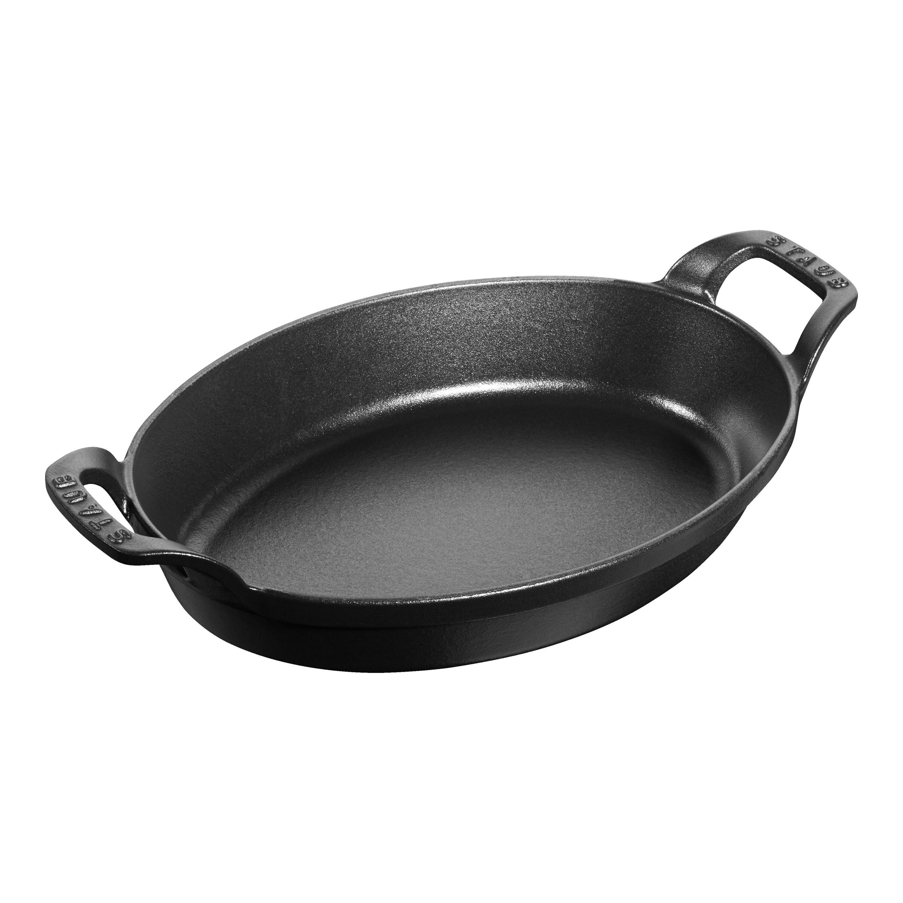 Staub        Specialities                Ofenform 24 cm, oval, Schwarz, Gusseisen