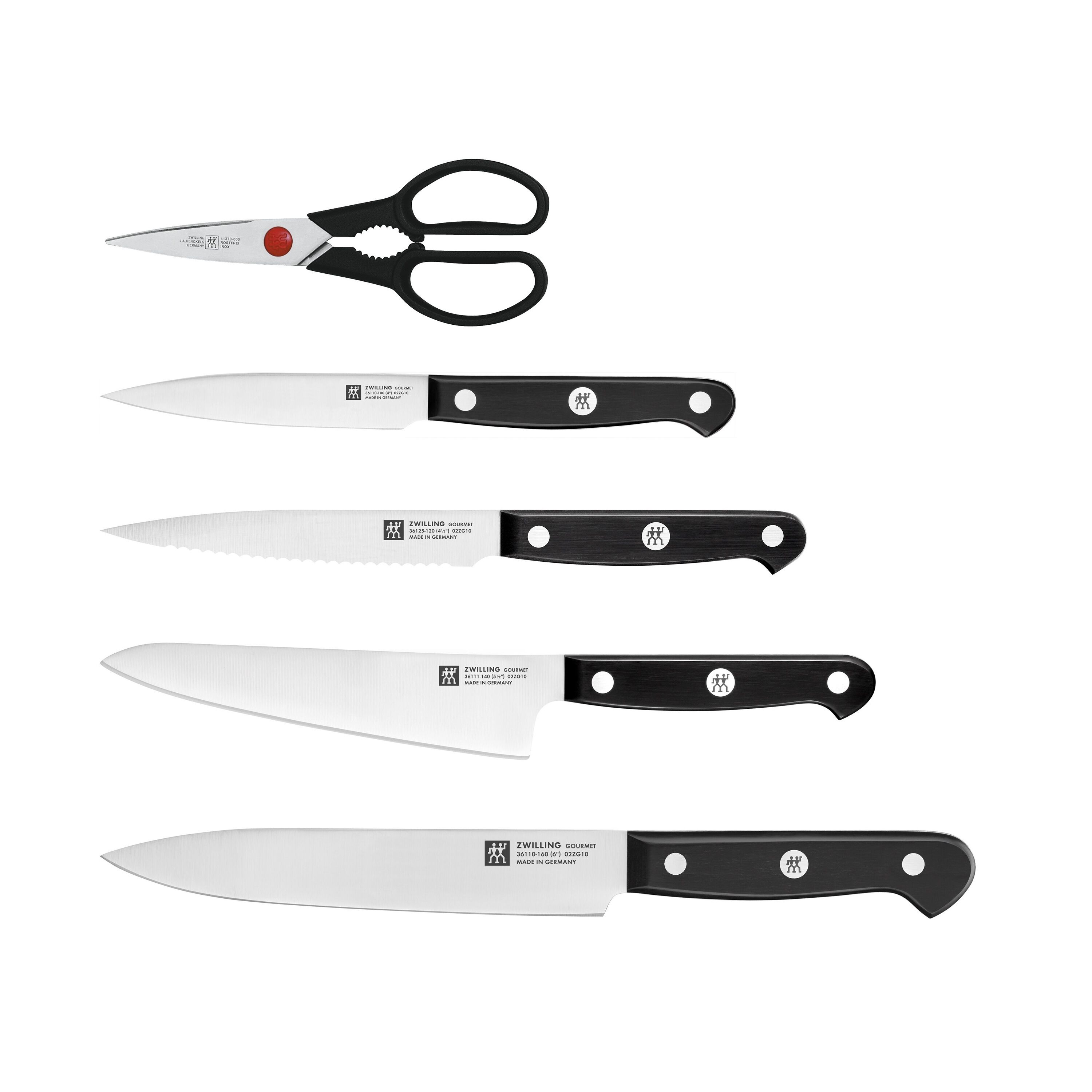 ZWILLING        Gourmet                6-tlg, Messerblockset, Schwarz