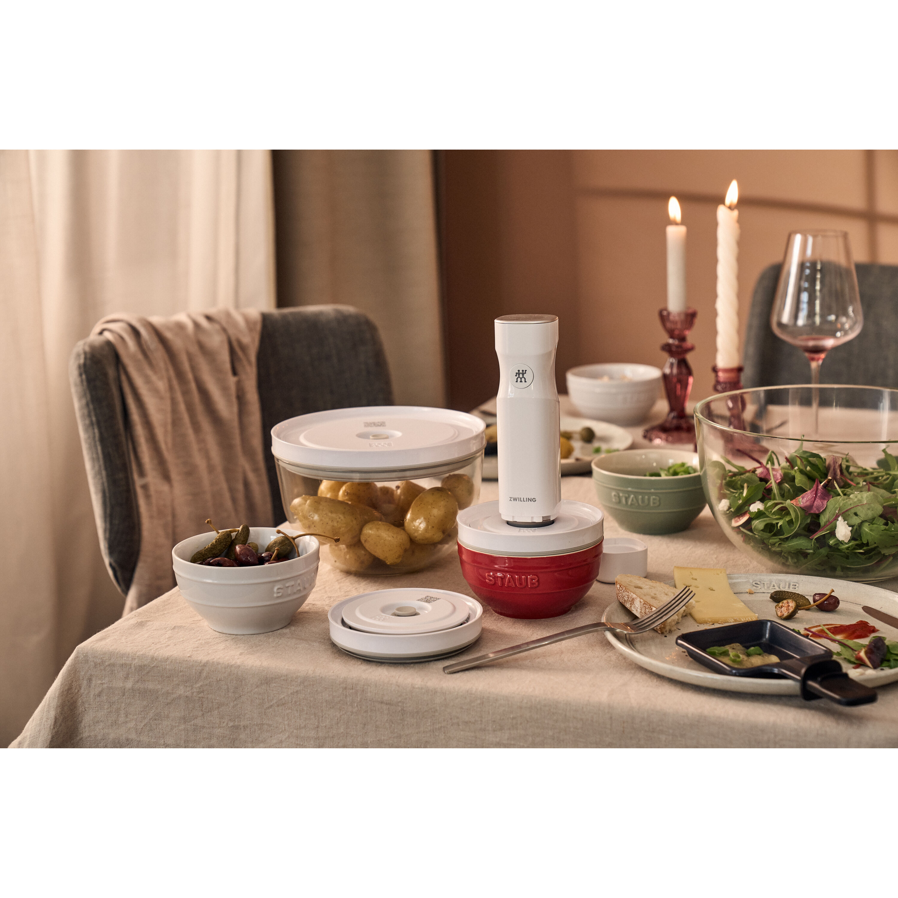 ZWILLING        Fresh & Save BOWLS                Schüssel Set mit Vakuumdeckel/5-tlg, 12cm/Elfenbeinweiß