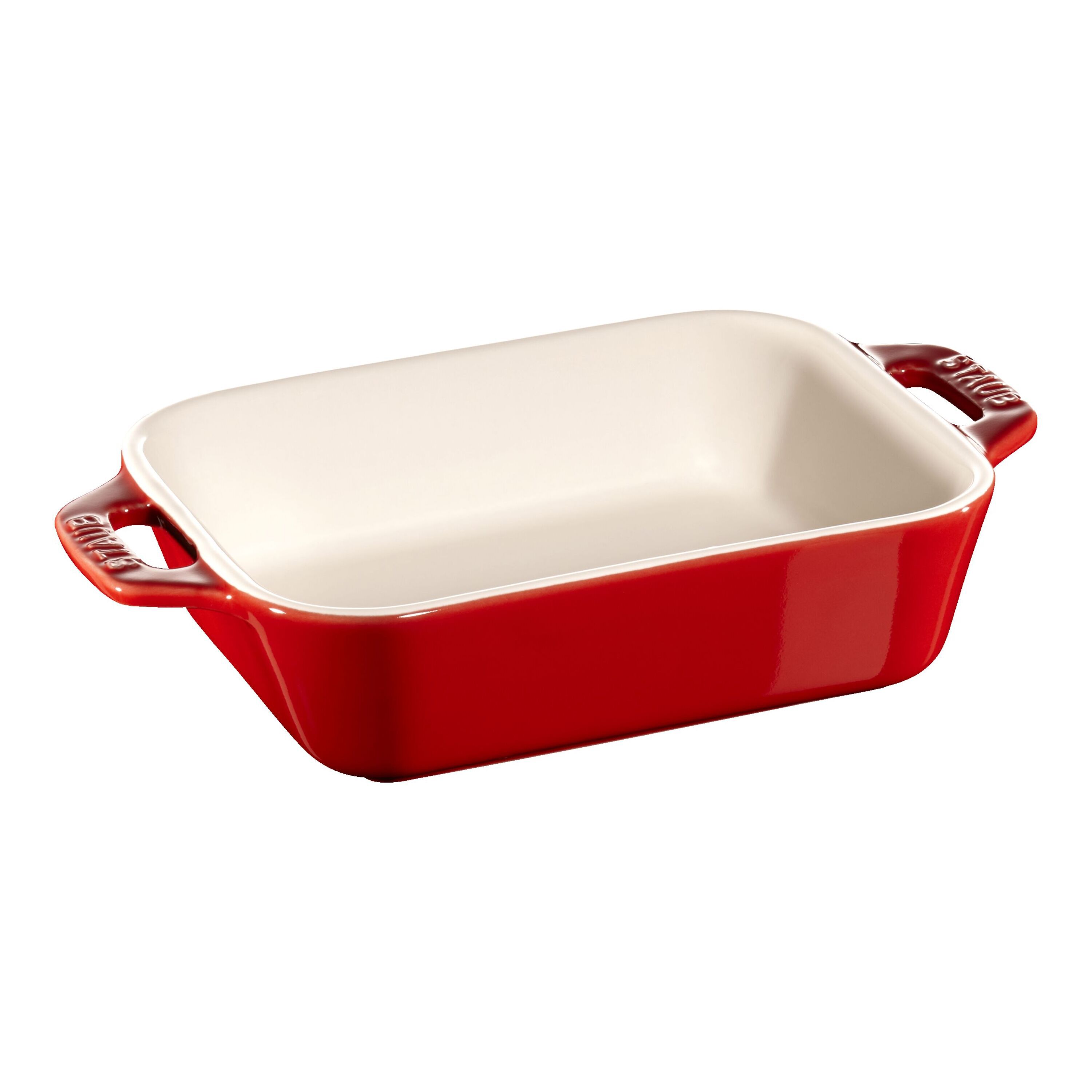 Staub        Ceramique                Auflaufform 14 x 11 cm, rechteckig, Kirsch-Rot, Keramik