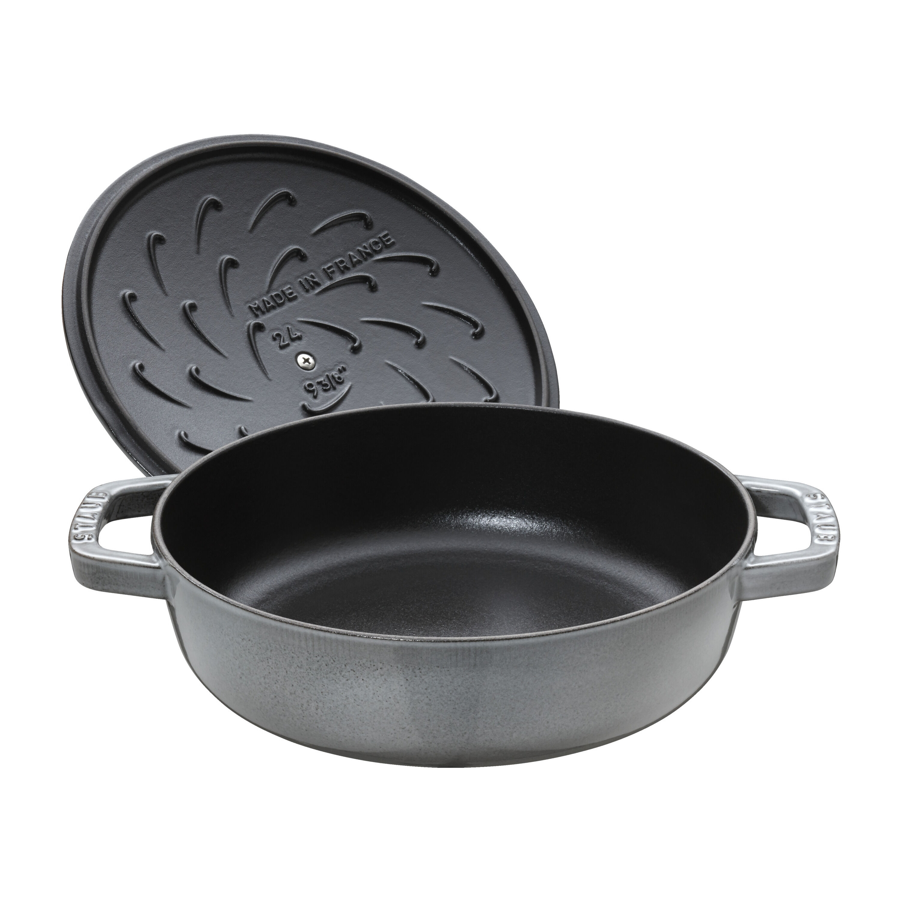 Staub        Braisers                Bräter mit Chistera Drop-Structure 28 cm, rund, Graphit-Grau, Gusseisen
