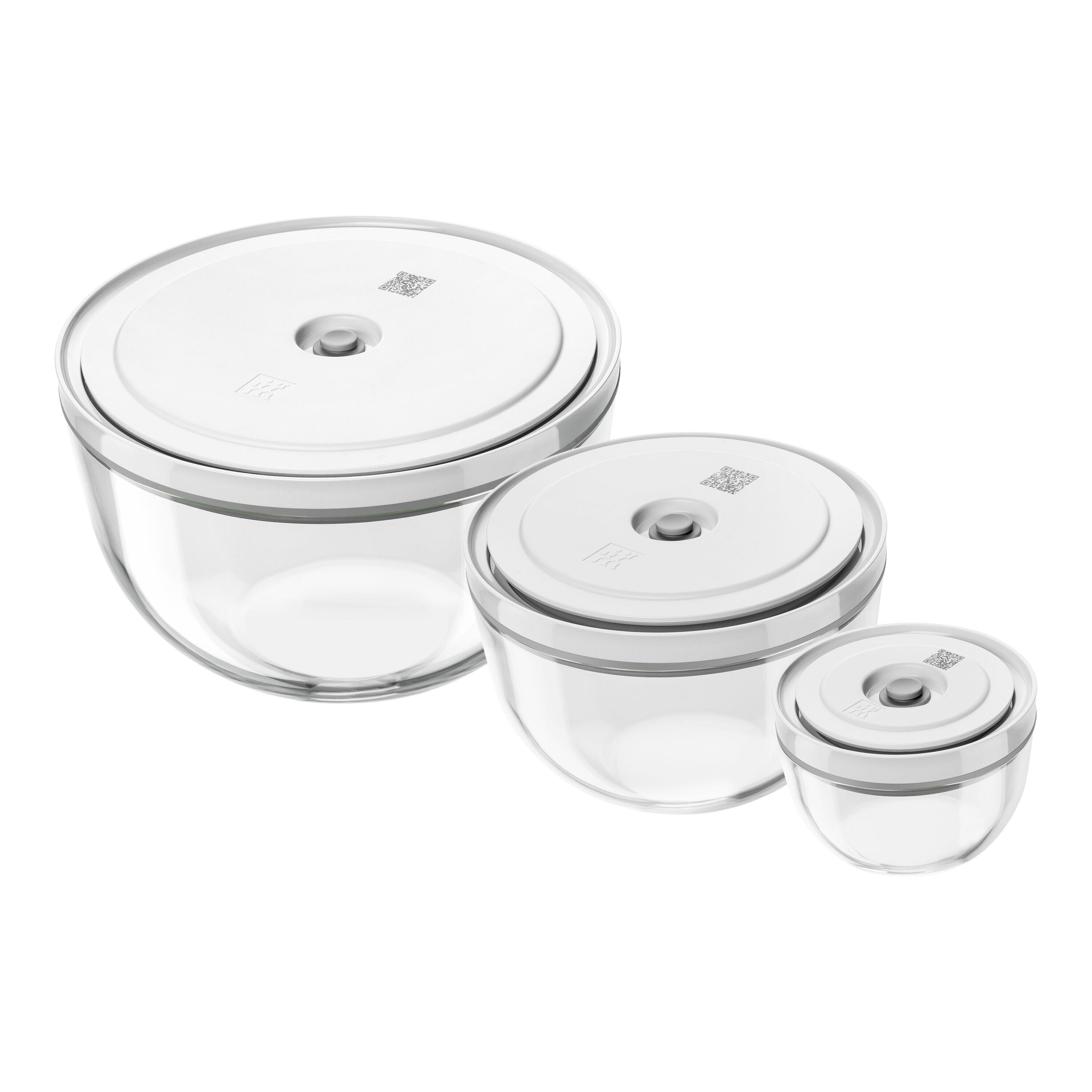 ZWILLING        Fresh & Save BOWLS                Vakuumschüssel Set S/M/L / 6-tlg, Glas, Transparent-Weiß