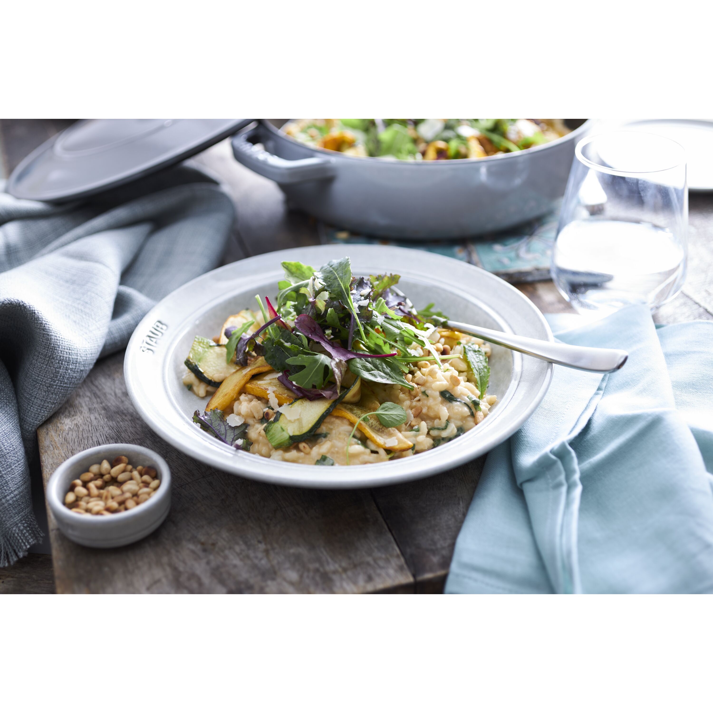 Staub        Dining Line                Teller 24 cm, rund, Weisser Trüffel, Keramik