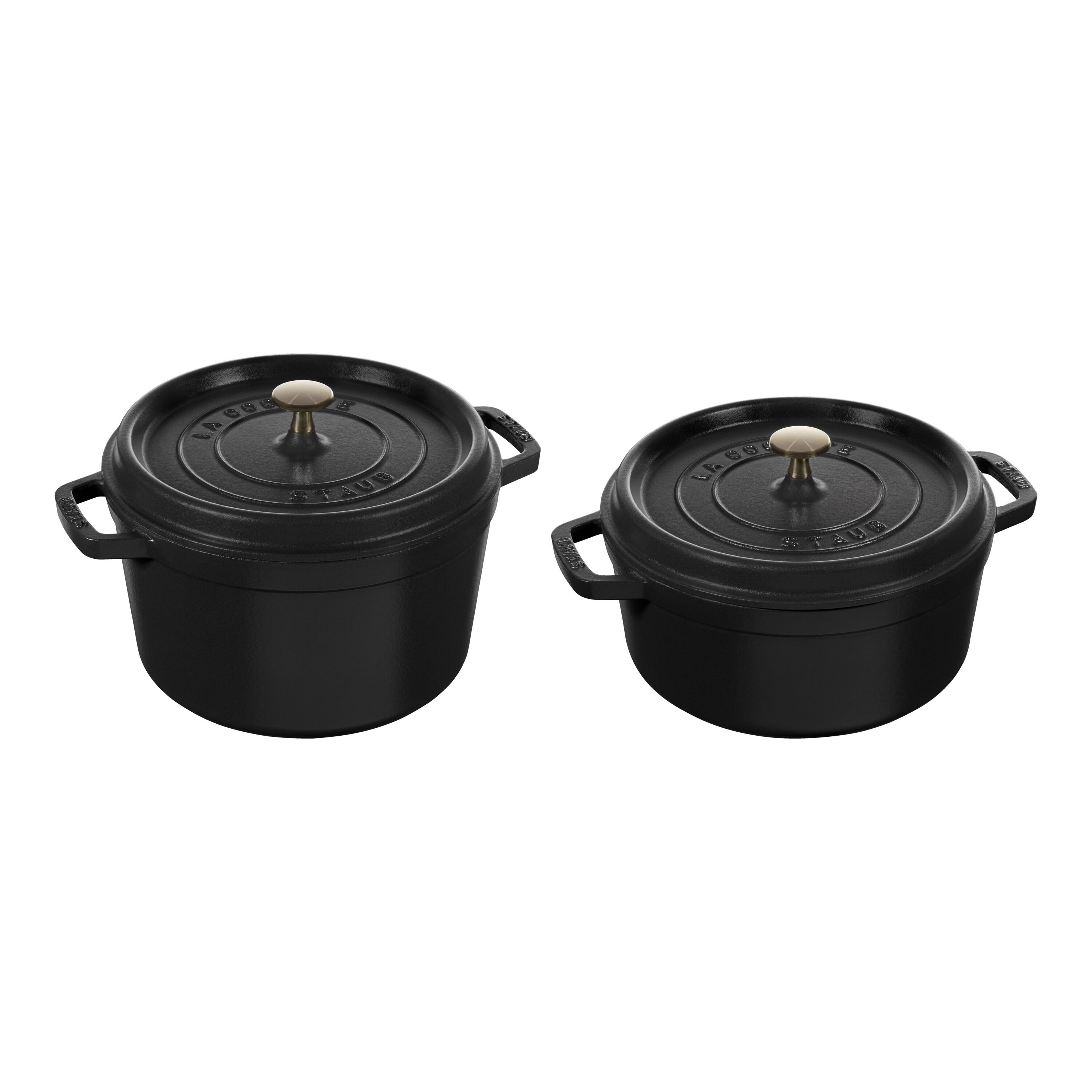 Staub        La Cocotte                Cocotte tief 24 cm, rund, Schwarz, Gusseisen