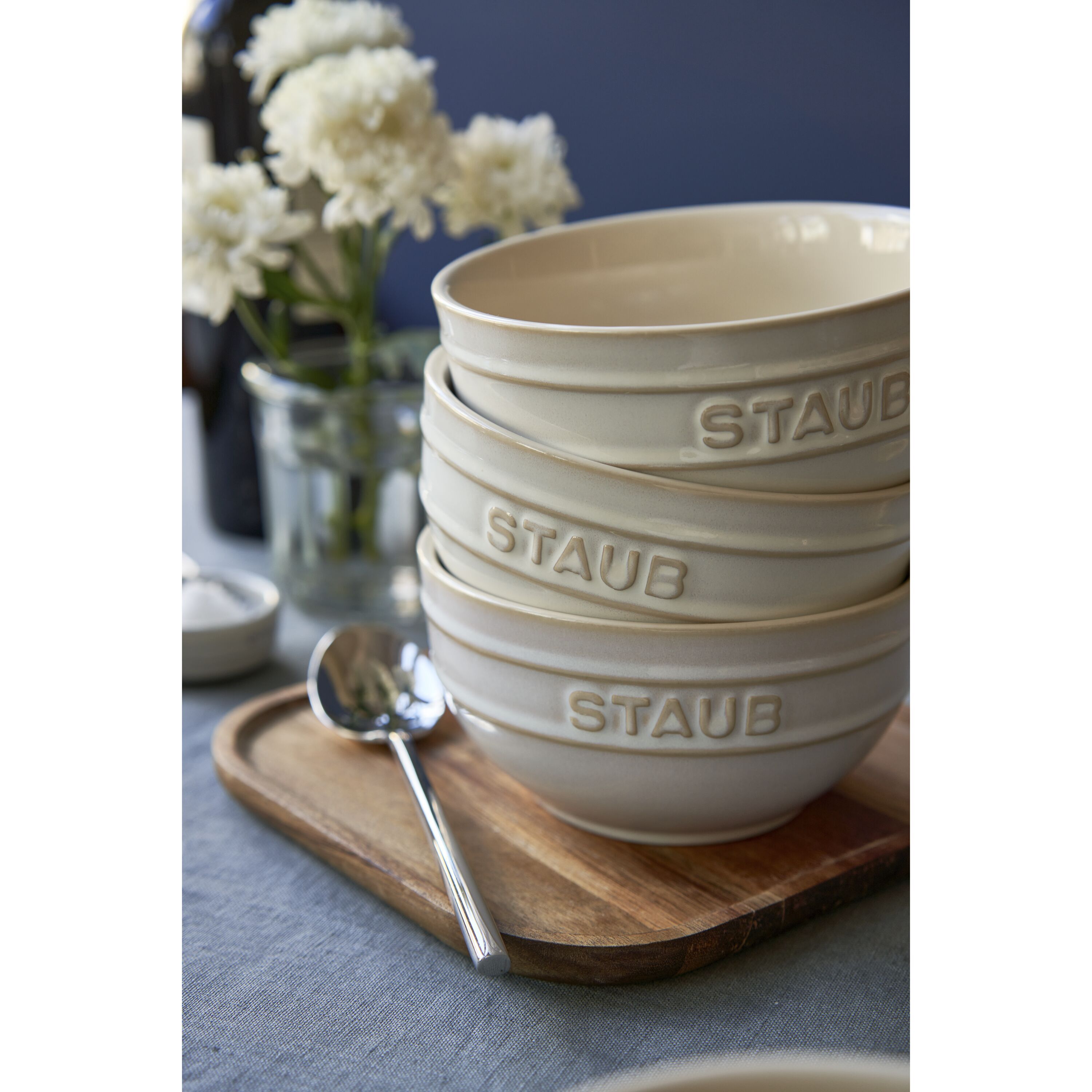 Staub        Ceramique                Schüssel 14 cm, rund, Elfenbein-Weiß, Keramik