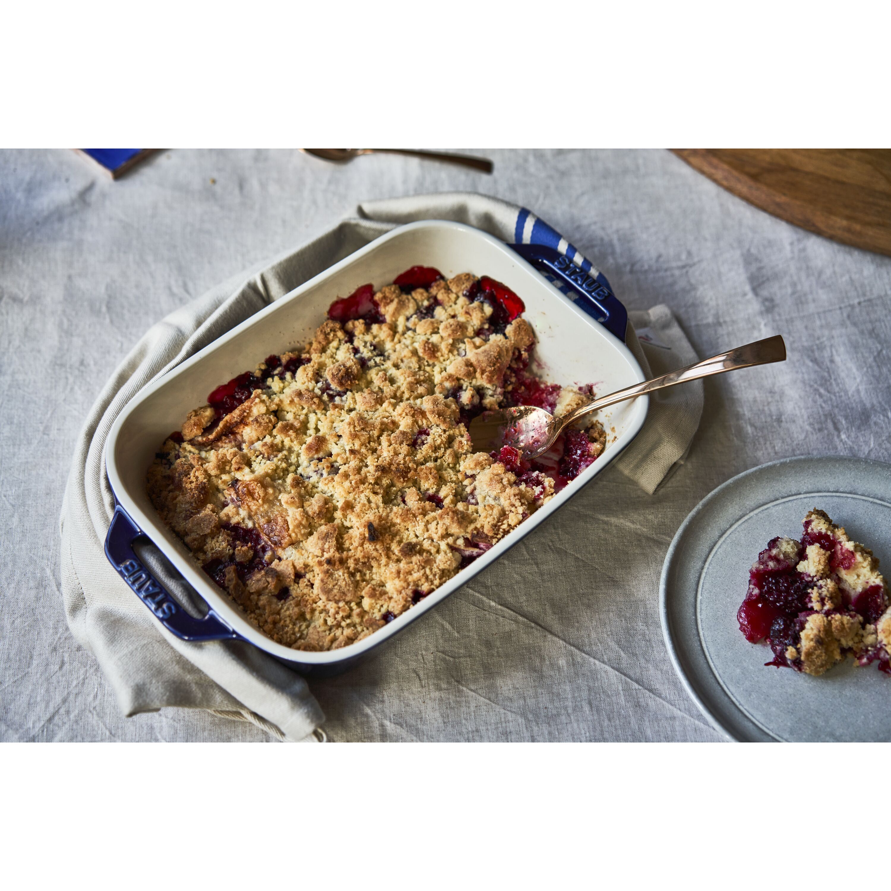 Staub        Ceramique                Auflaufform 20 x 16 cm, rechteckig, Dunkelblau, Keramik