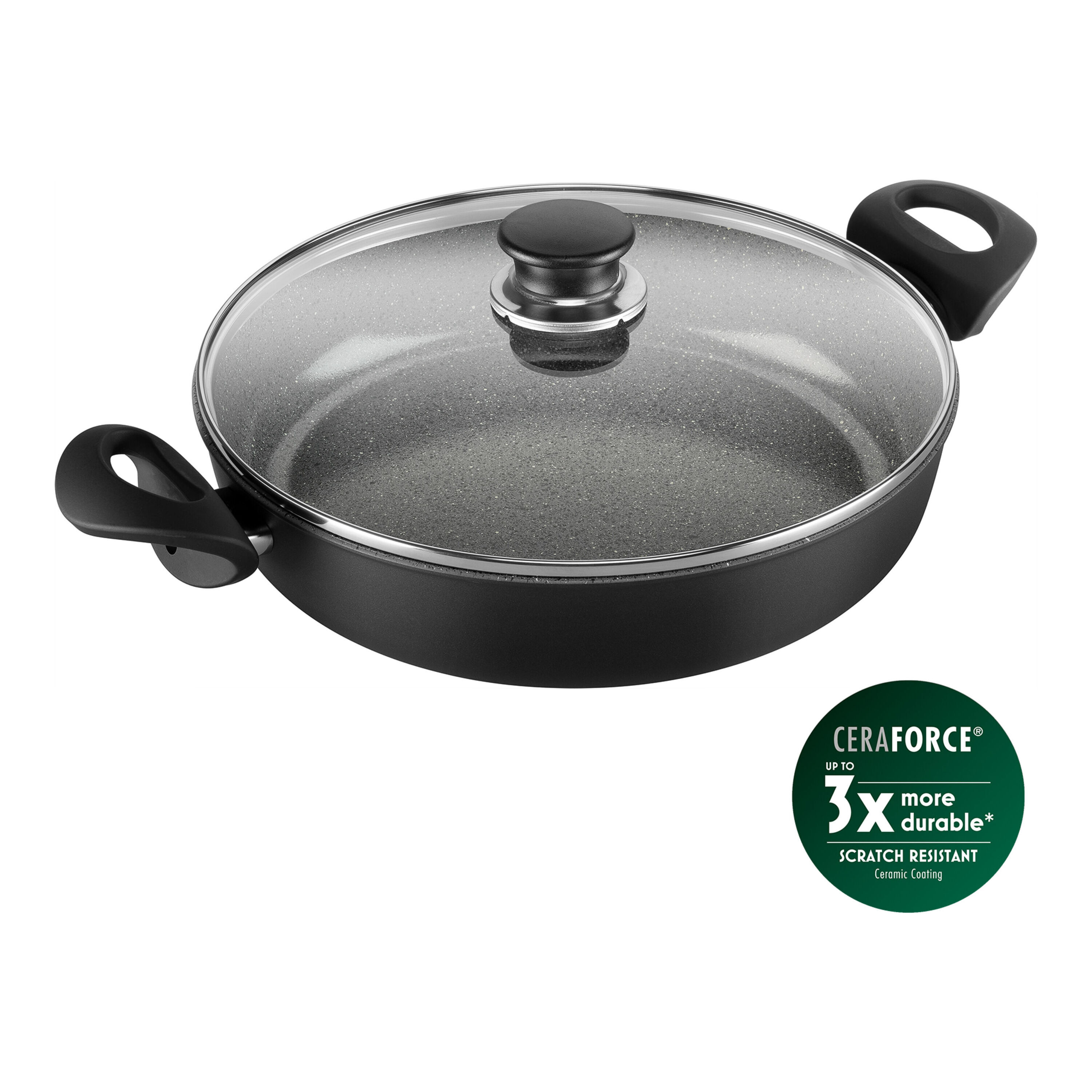 BALLARINI        Bari                Servierpfanne mit Deckel, 28 cm, Aluminium, Keramische Antihaftbeschichtung