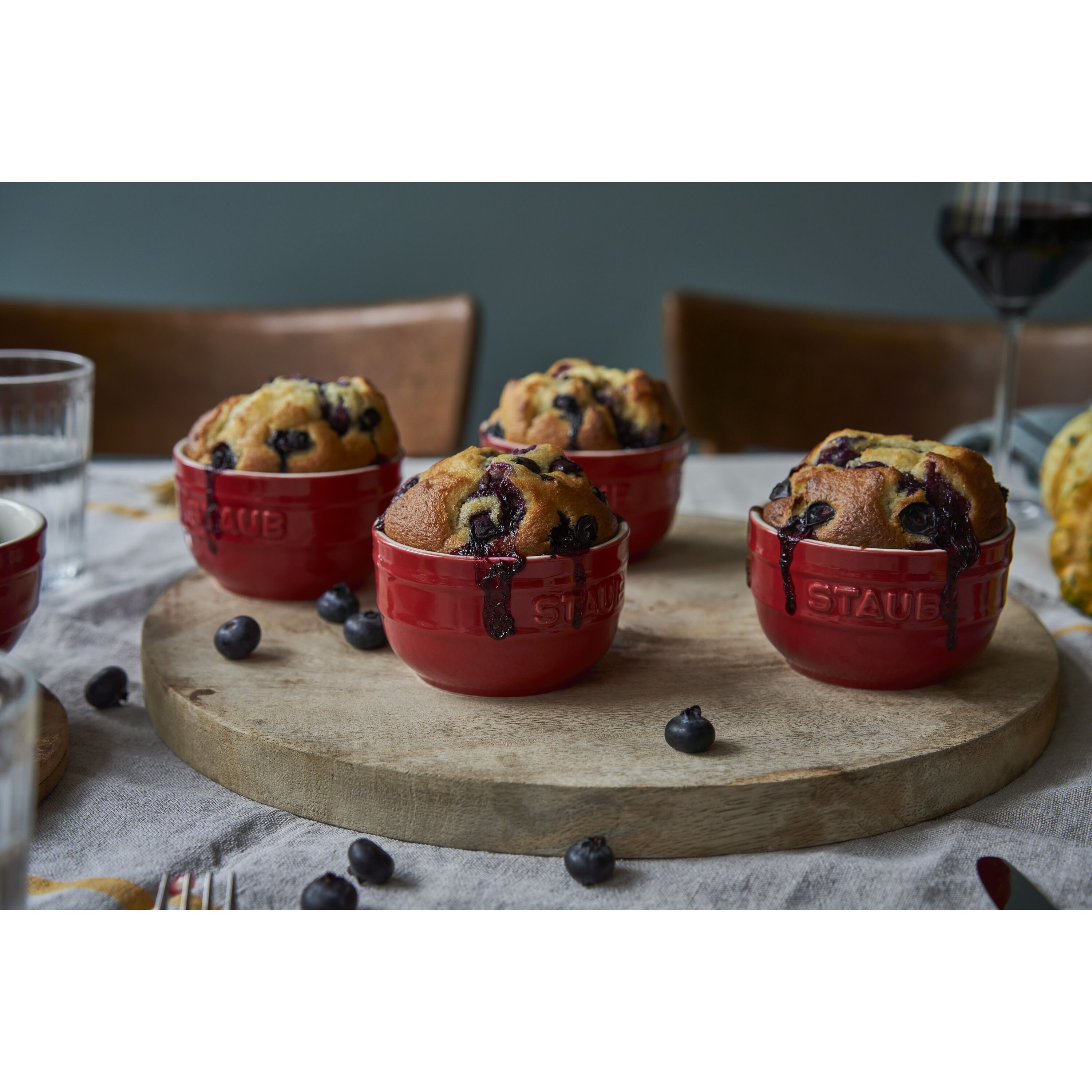 Staub        Ceramique                Förmchenset 9 cm / 4-tlg, Kirsch-Rot, Keramik