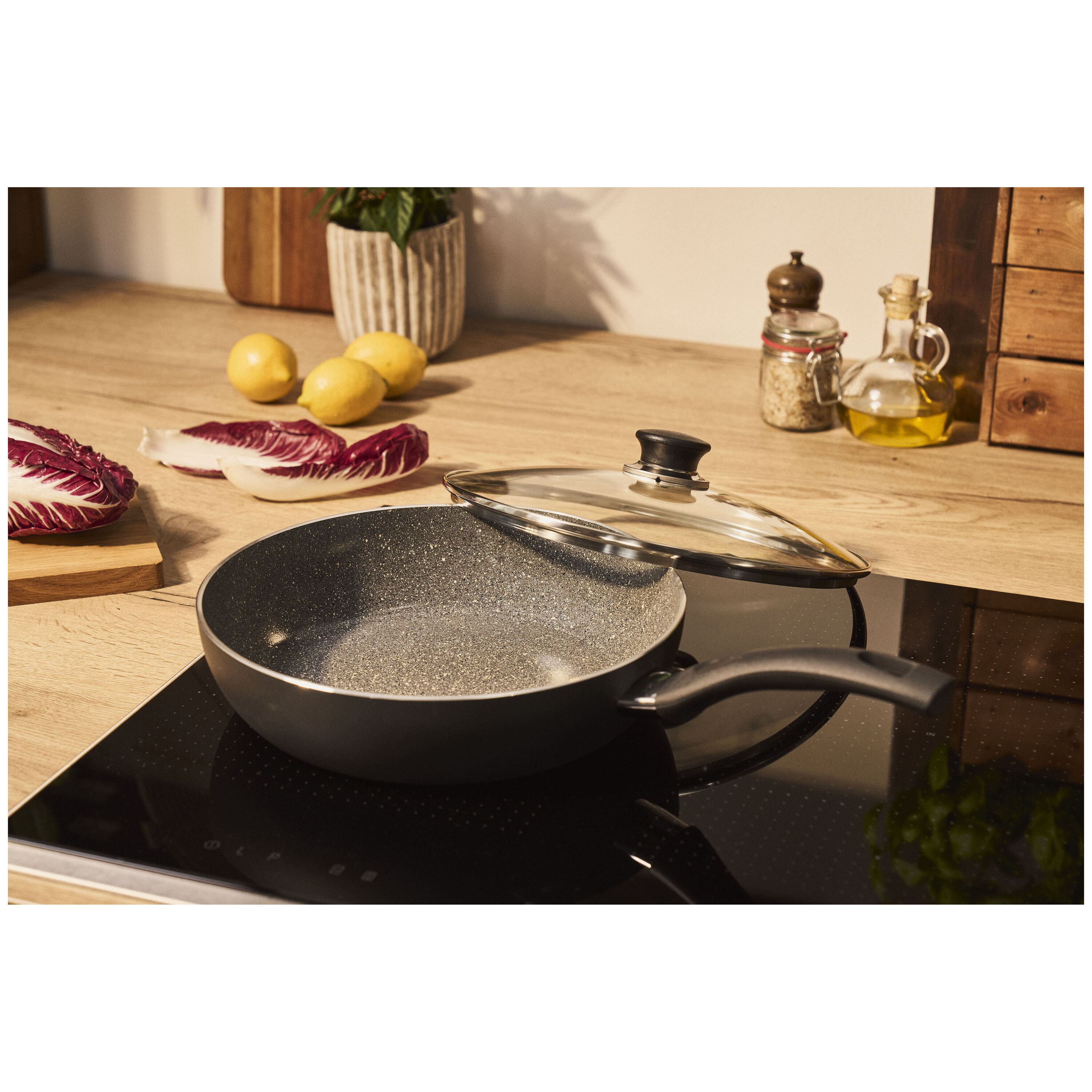 BALLARINI        Bologna                Schmorpfanne mit Glasdeckel, 28 cm, Aluminium, Keramische Antihaftbeschichtung