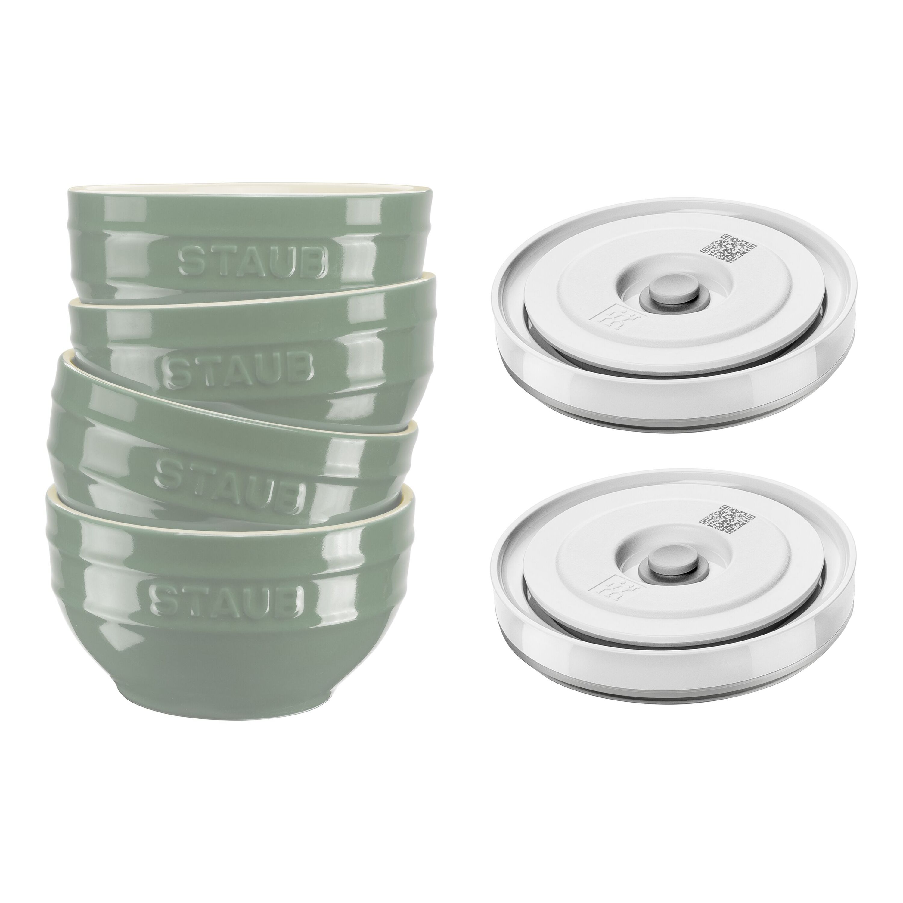 ZWILLING        Fresh & Save BOWLS                Schüssel Set mit Vakuumdeckeln/6-Teilig, 12cm/Eukalyptus
