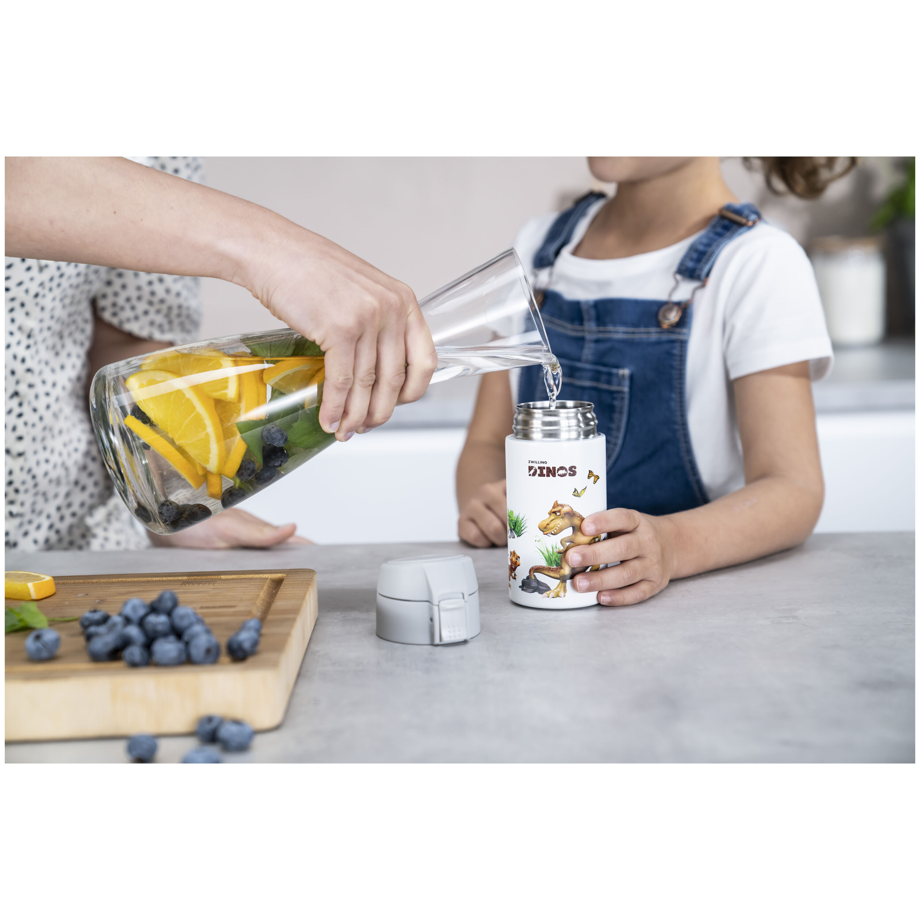 ZWILLING        Bottle                Trinkflasche DINOS, 350 ml, Edelstahl, Weiß-grau