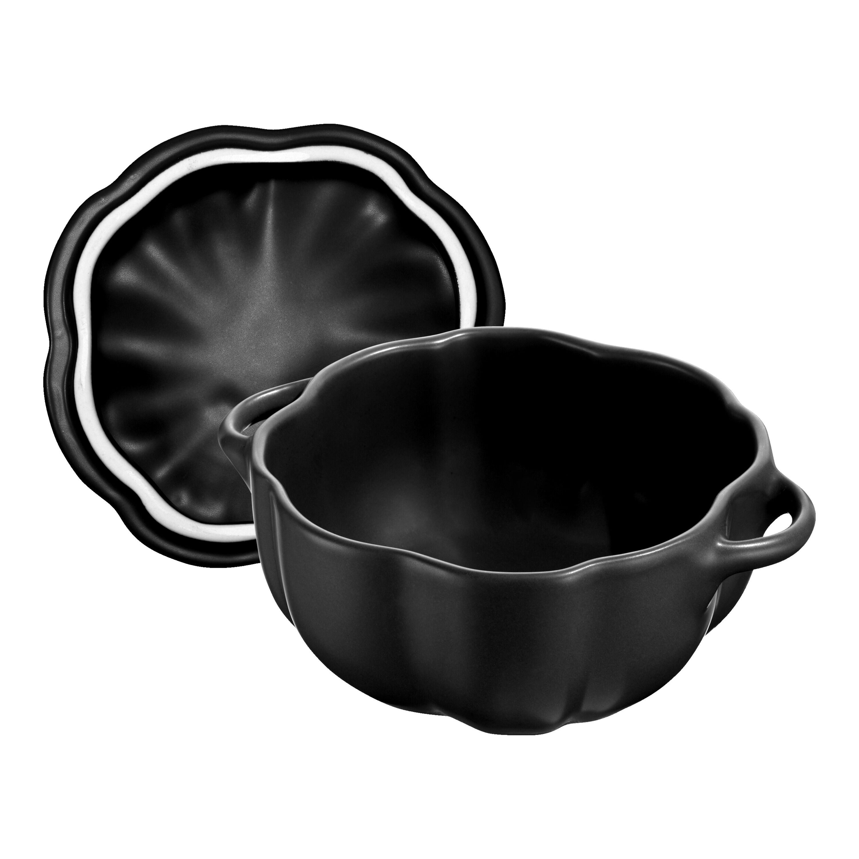 Staub        Ceramique                Cocotte 15 cm, Kürbis, Schwarz, Keramik