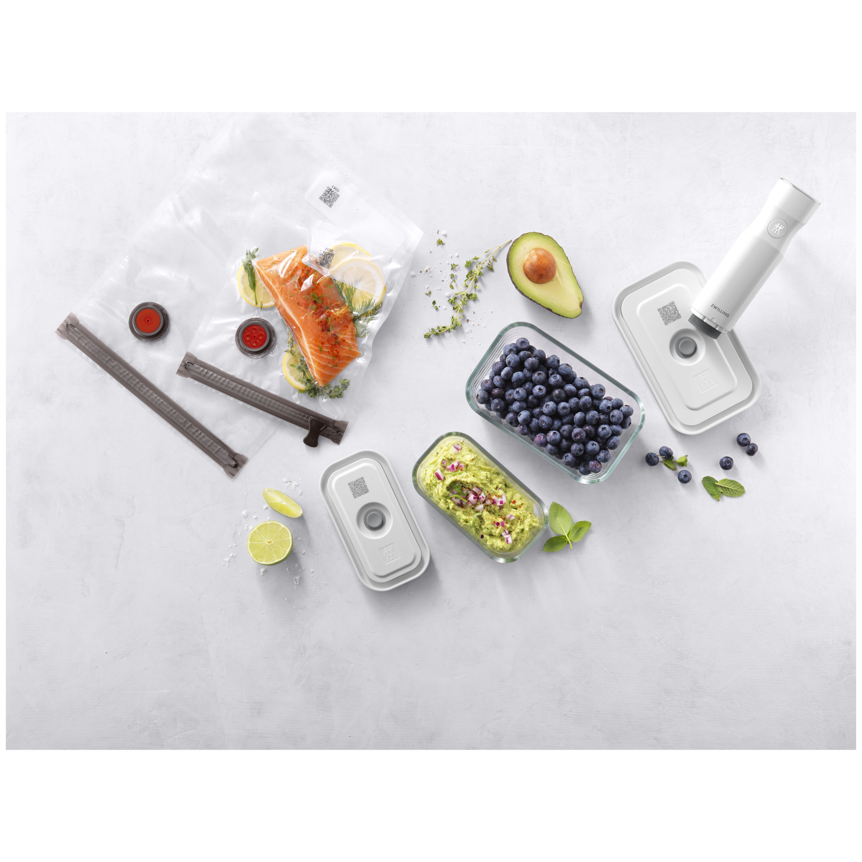 ZWILLING        Fresh & Save                Vakuum Starter Set, Glas / S/M, 7-tlg, Weiß