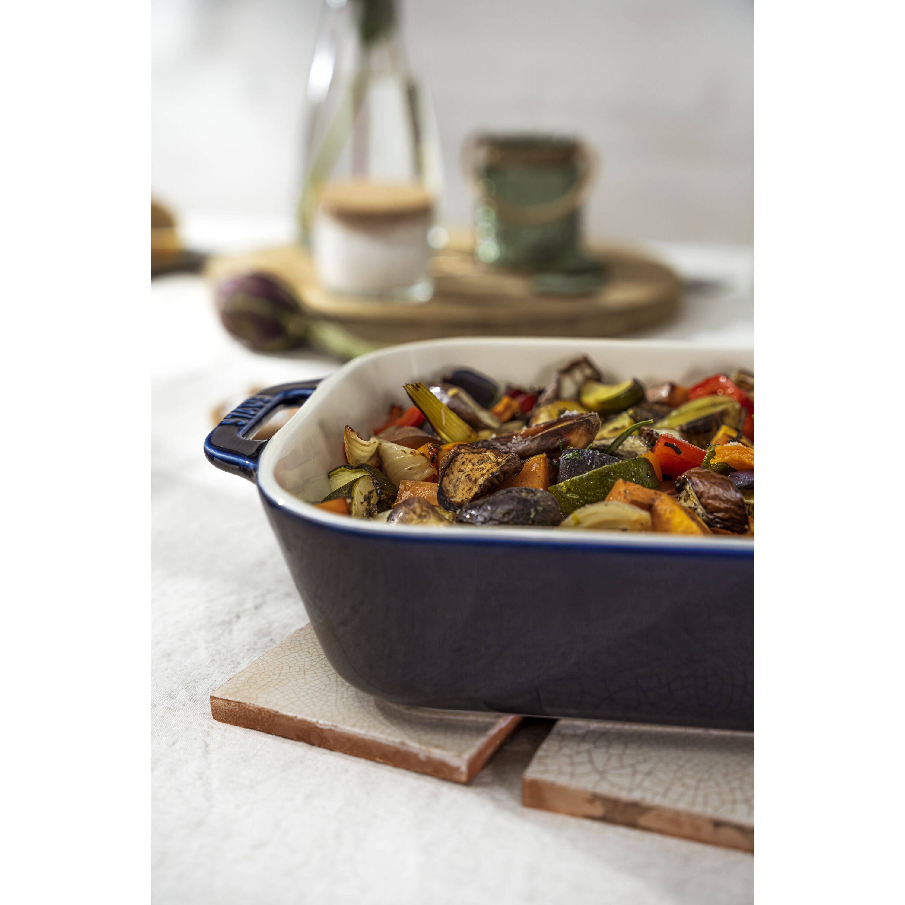 Staub        Ceramique                Auflaufform 34 x 24 cm, rechteckig, Dunkelblau, Keramik