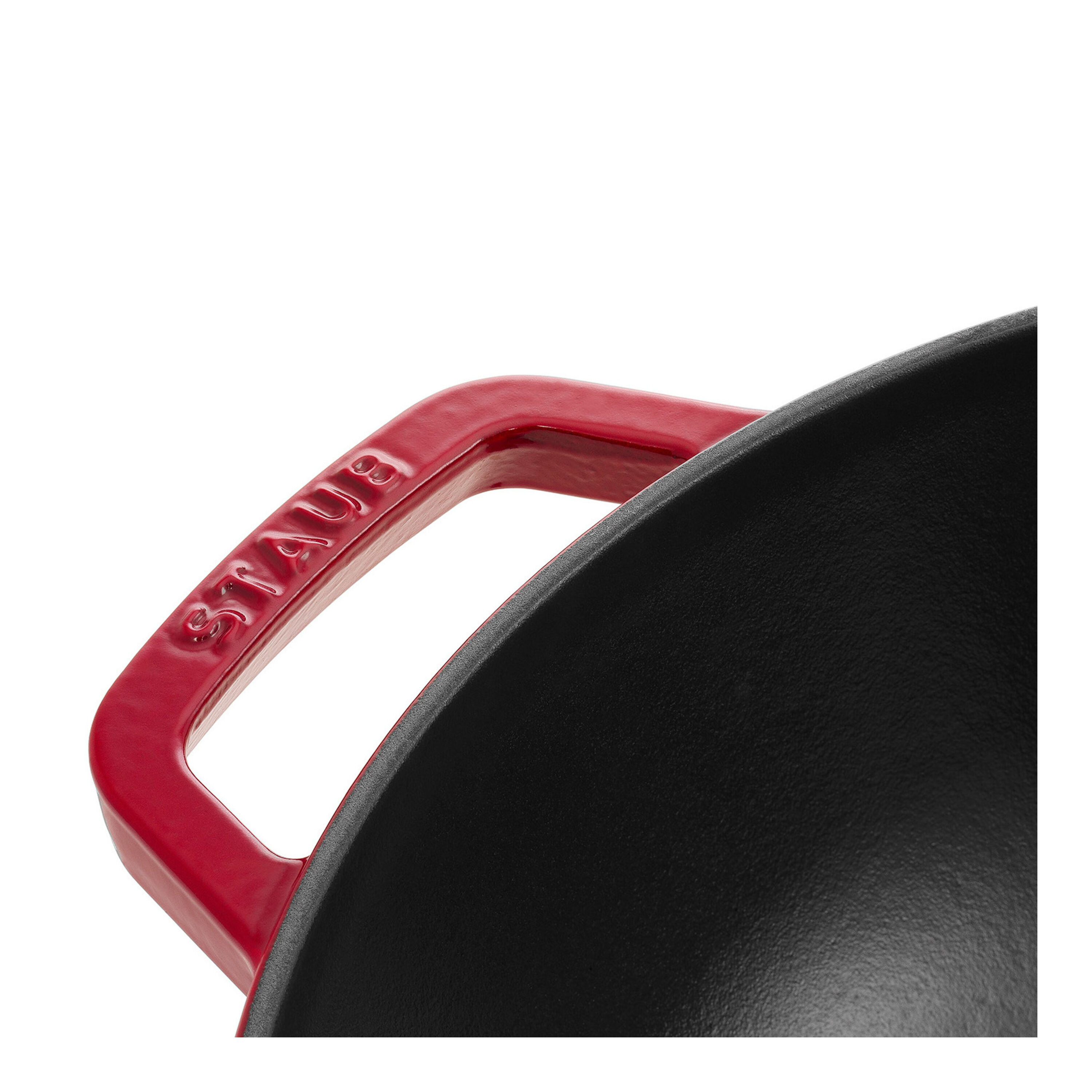 Staub        Specialities                Wok mit Glasdeckel 30 cm, rund, Kirsch-Rot, Gusseisen