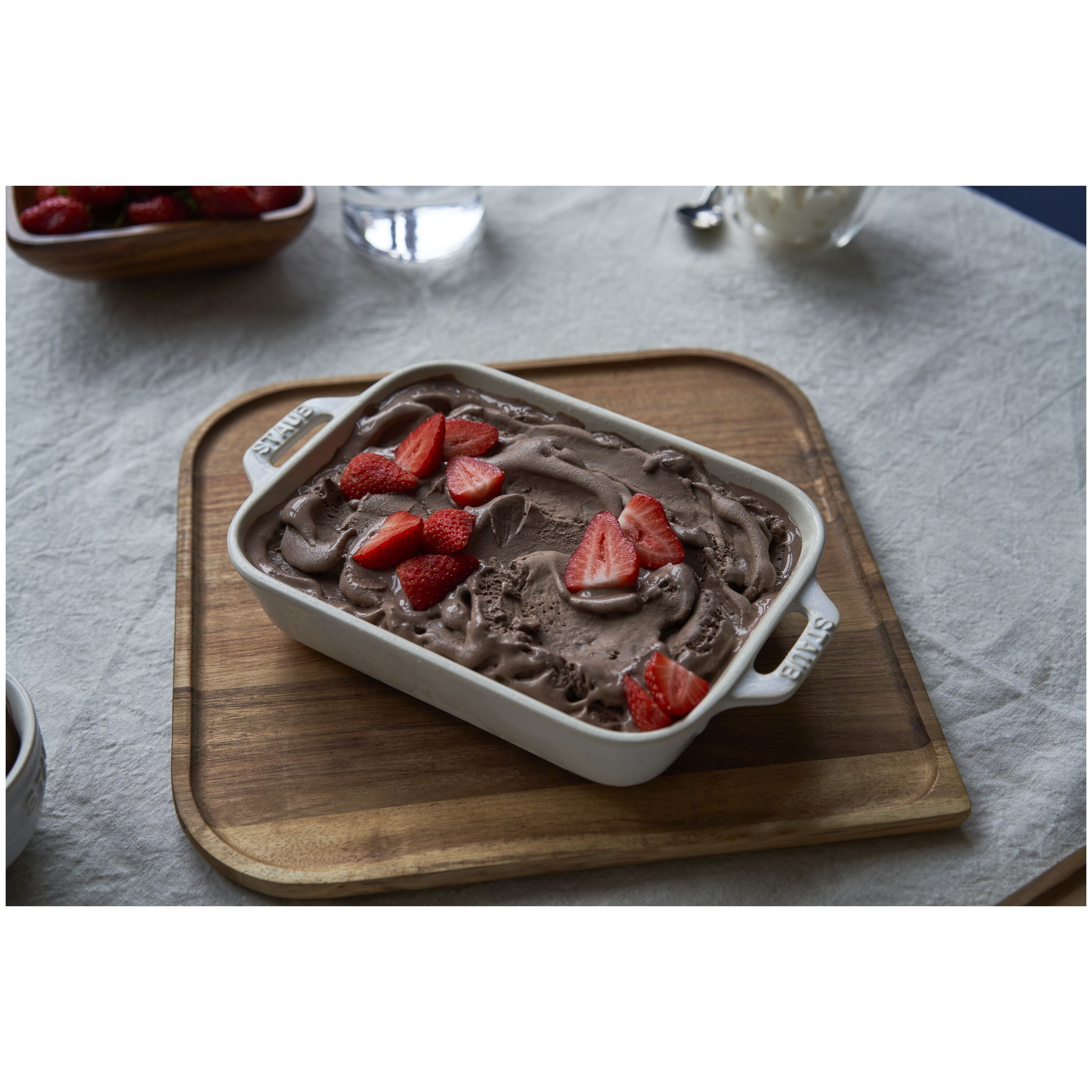 Staub        Ceramique                Ofenformenset 3-tlg, rechteckig, Elfenbein-Weiß, Keramik