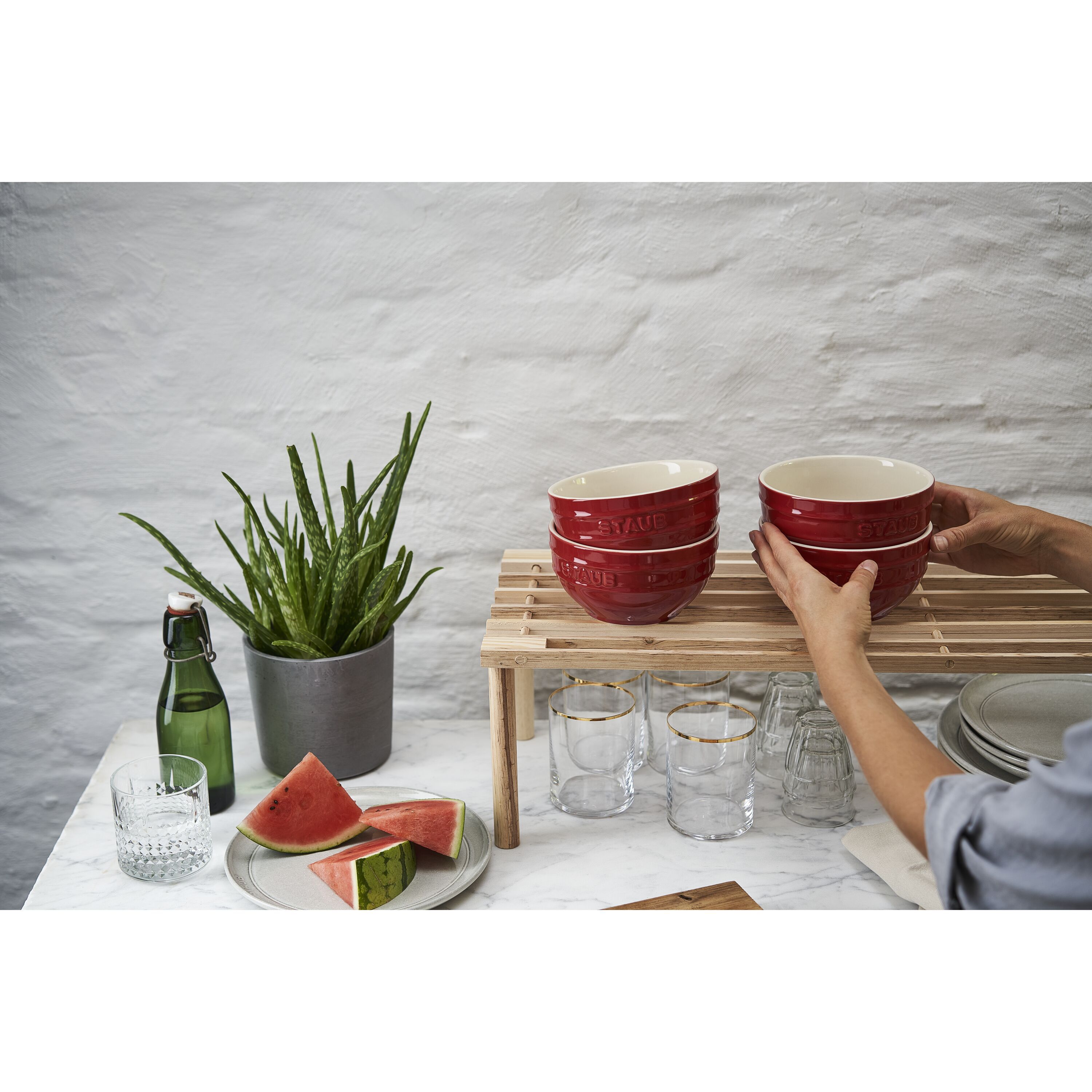 Staub        Ceramique                Schüssel Set 14 cm / 4-tlg, Kirsch-Rot, Keramik