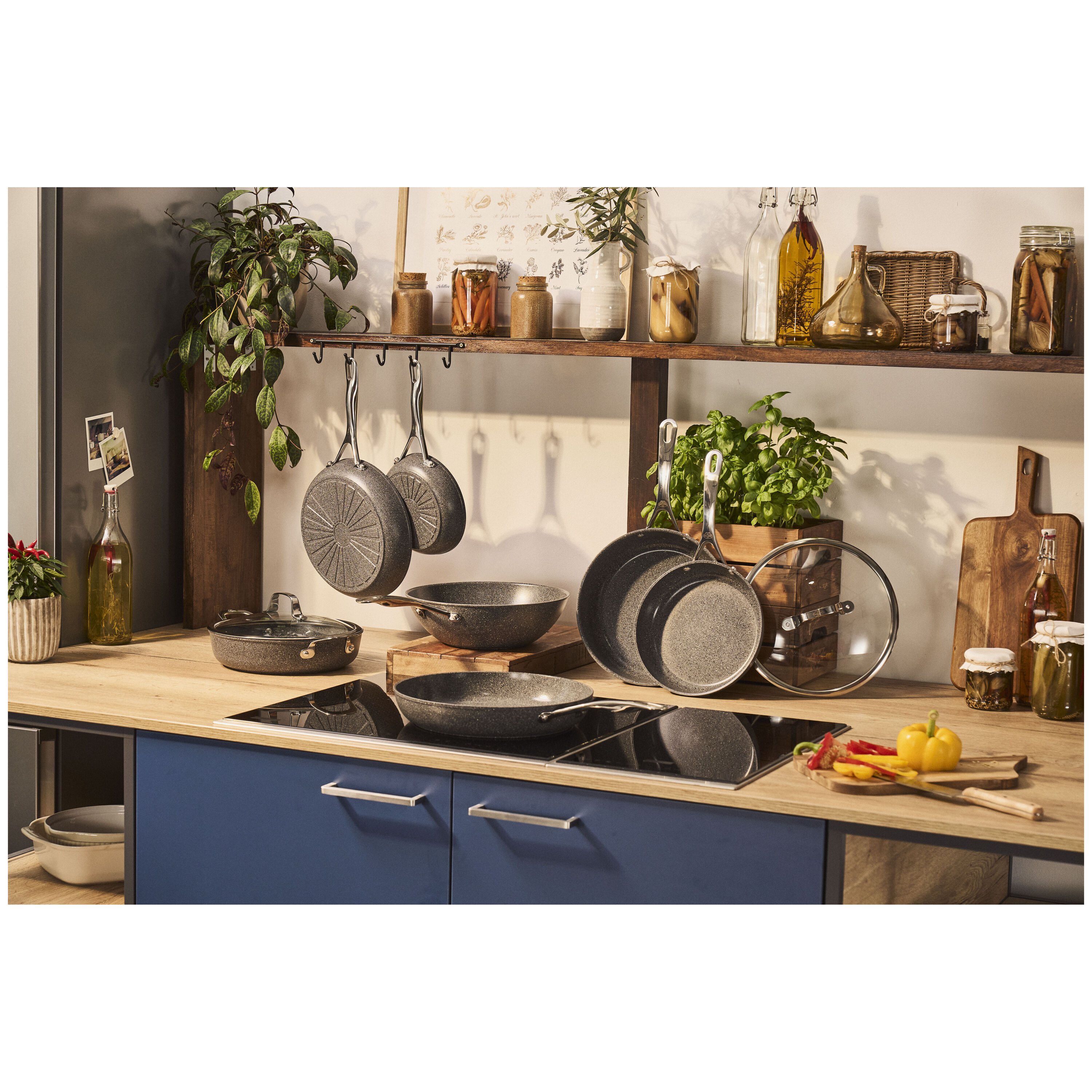 BALLARINI        Salina                Bratpfannenset 3-tlg, Aluminium, Titanverstärkte keramische Antihaftbeschichtung