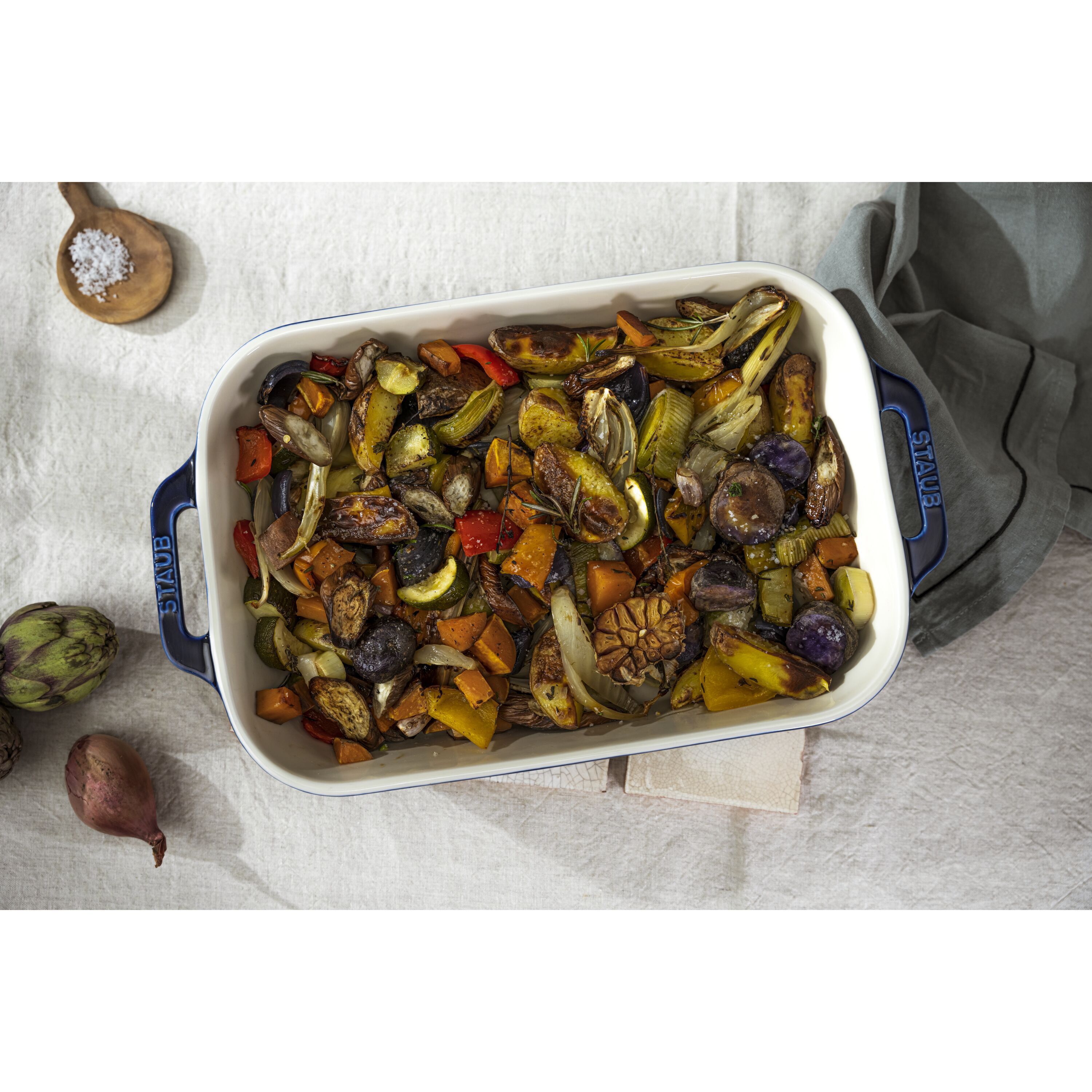 Staub        Ceramique                Auflaufform 34 x 24 cm, rechteckig, Dunkelblau, Keramik