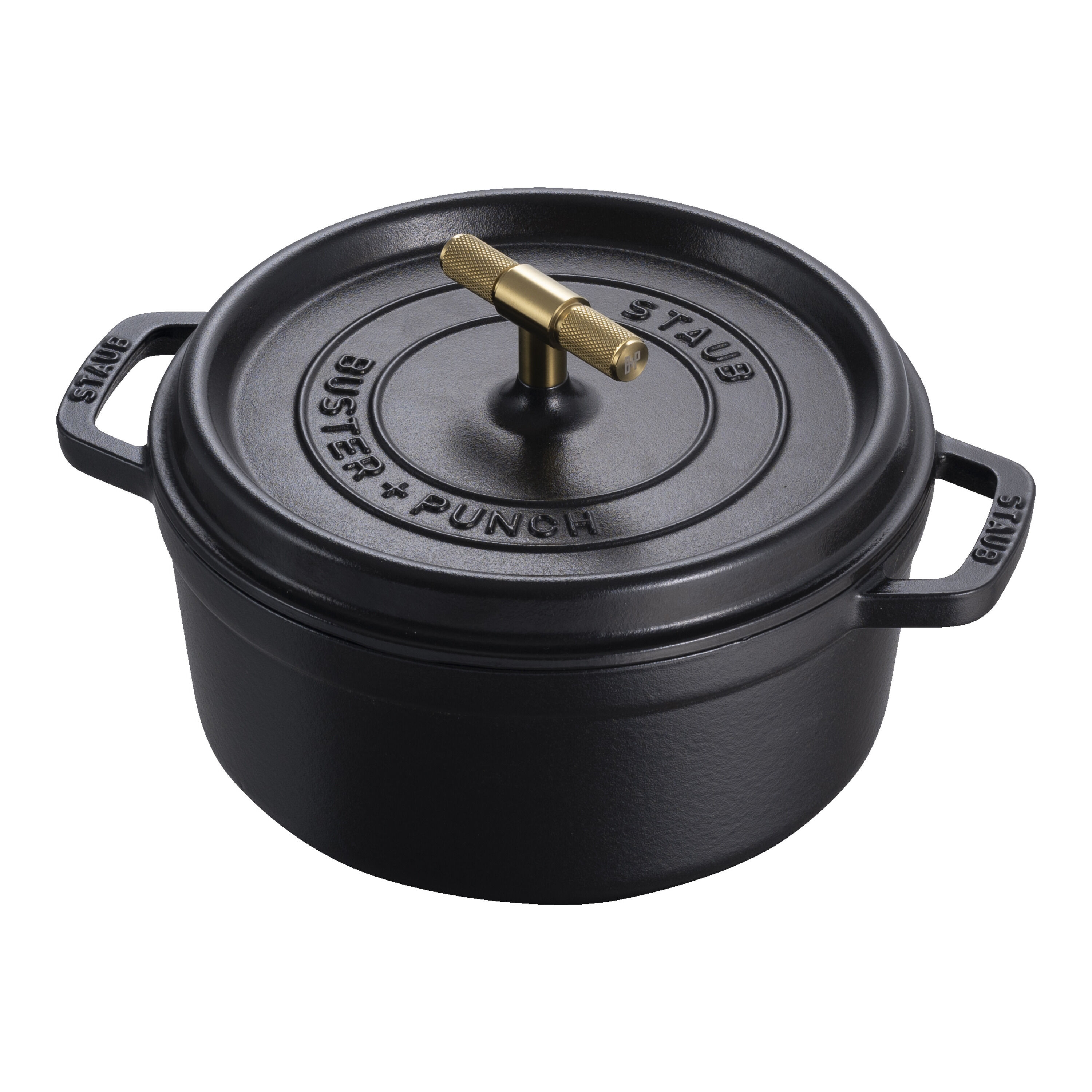 Staub        La Cocotte                Cocotte Buster+Punch 24 cm, rund, Schwarz, Gusseisen