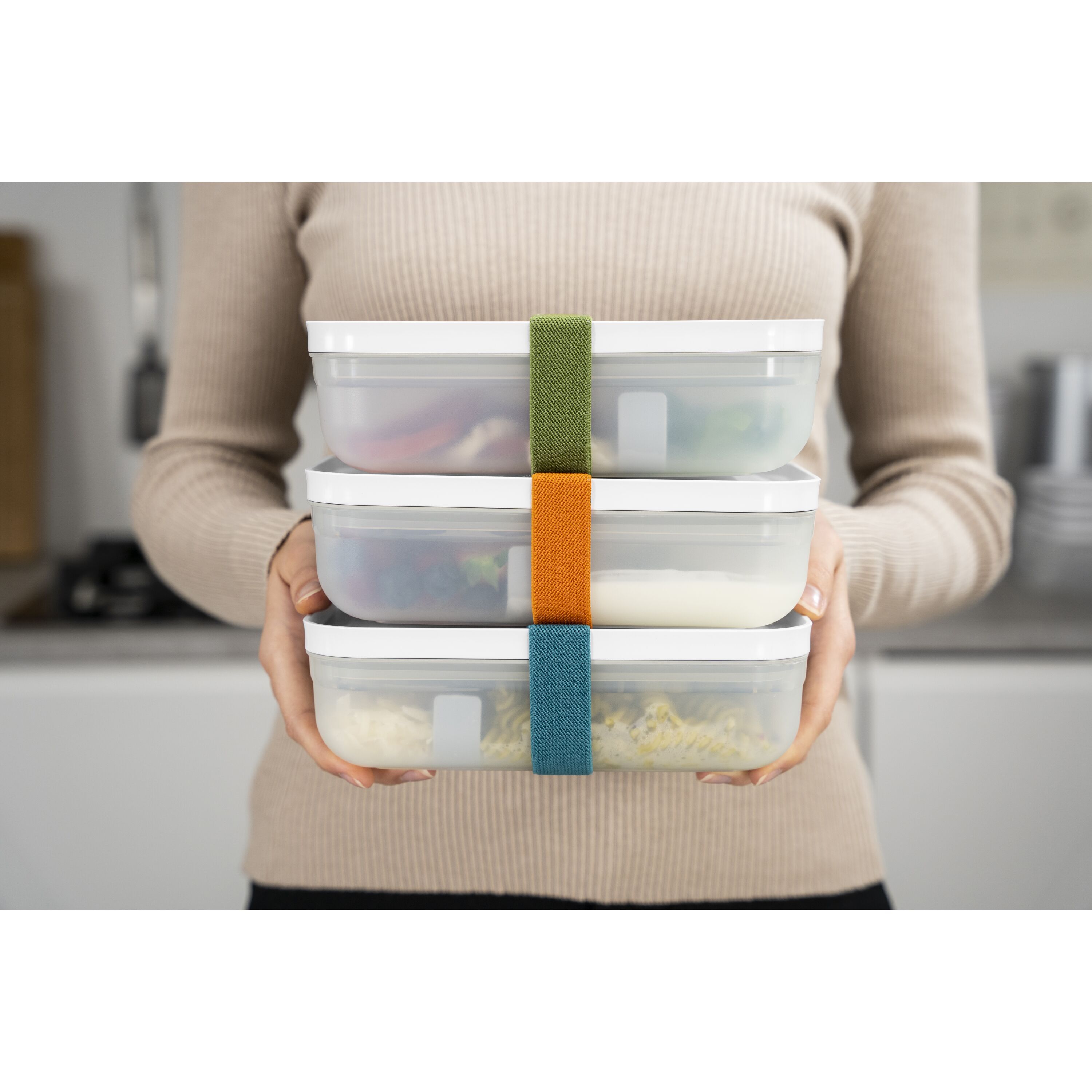 ZWILLING        Fresh & Save                Vakuum Lunchbox Set, L flach / 6-tlg, Kunststoff, Semitransparent-Grau