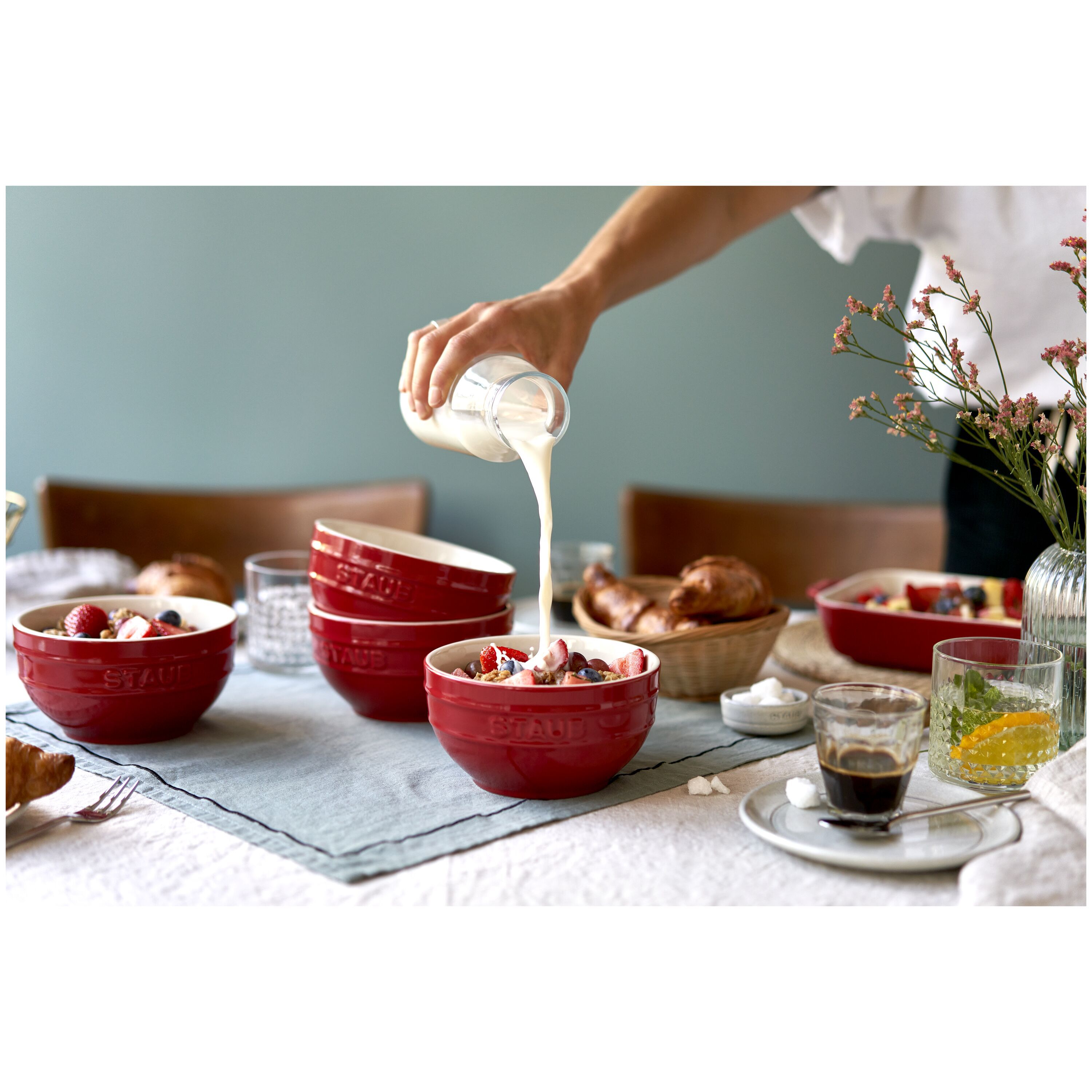 Staub        Ceramique                Schüssel Set 14 cm / 4-tlg, Kirsch-Rot, Keramik