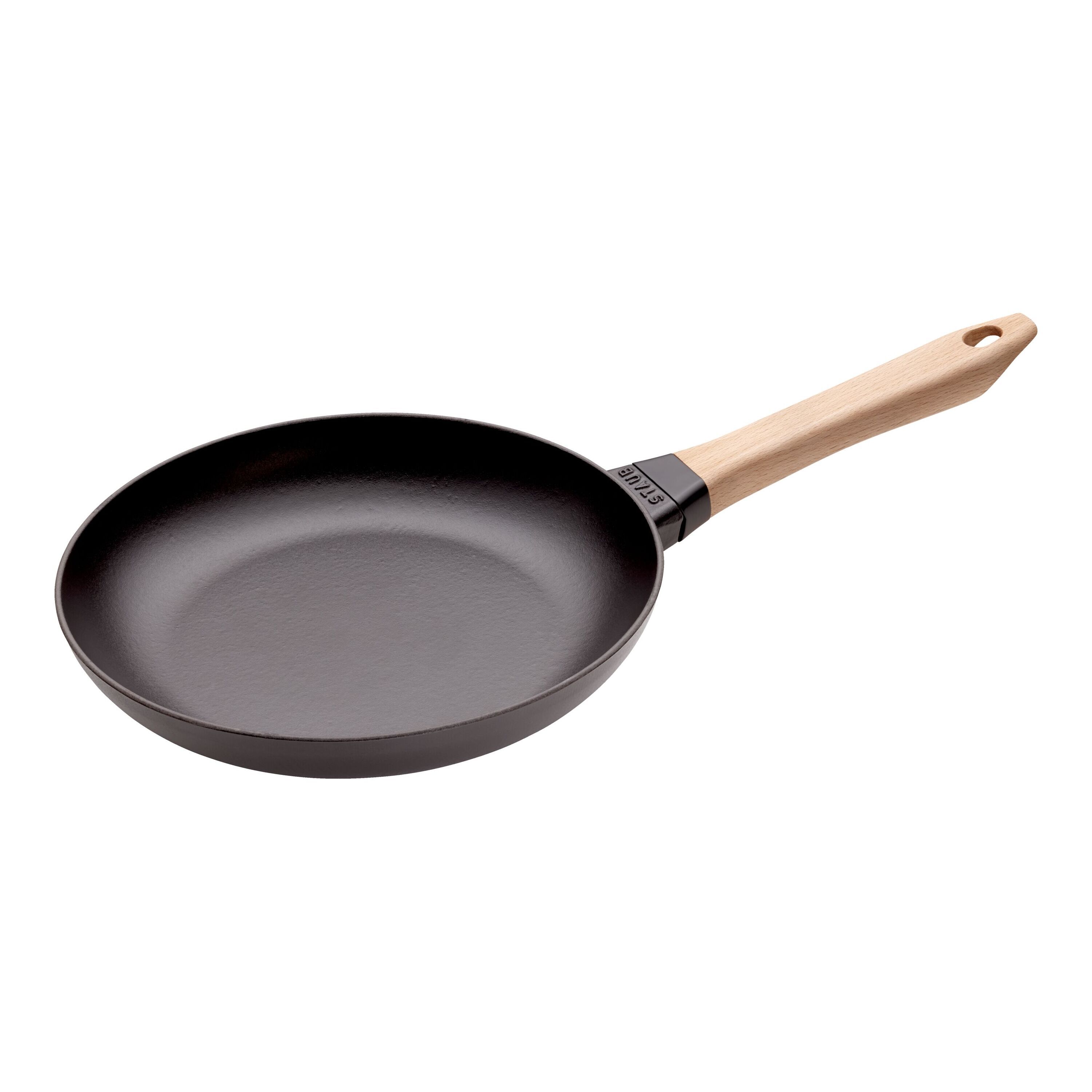 Staub        Pans                Bratpfanne mit Holzgriff 26 cm, rund, Schwarz, Gusseisen