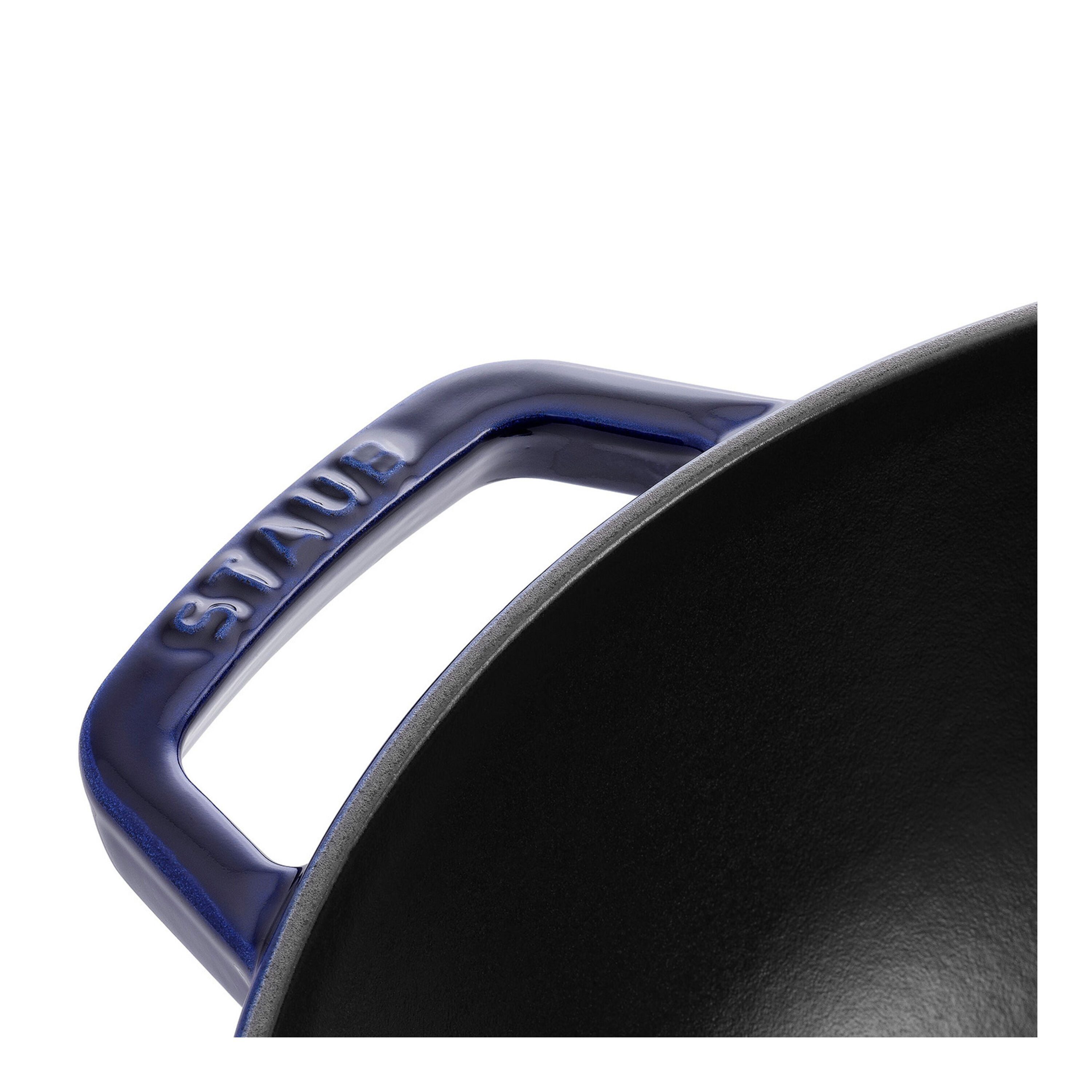 Staub        Specialities                Wok mit Glasdeckel 30 cm, rund, Dunkelblau, Gusseisen