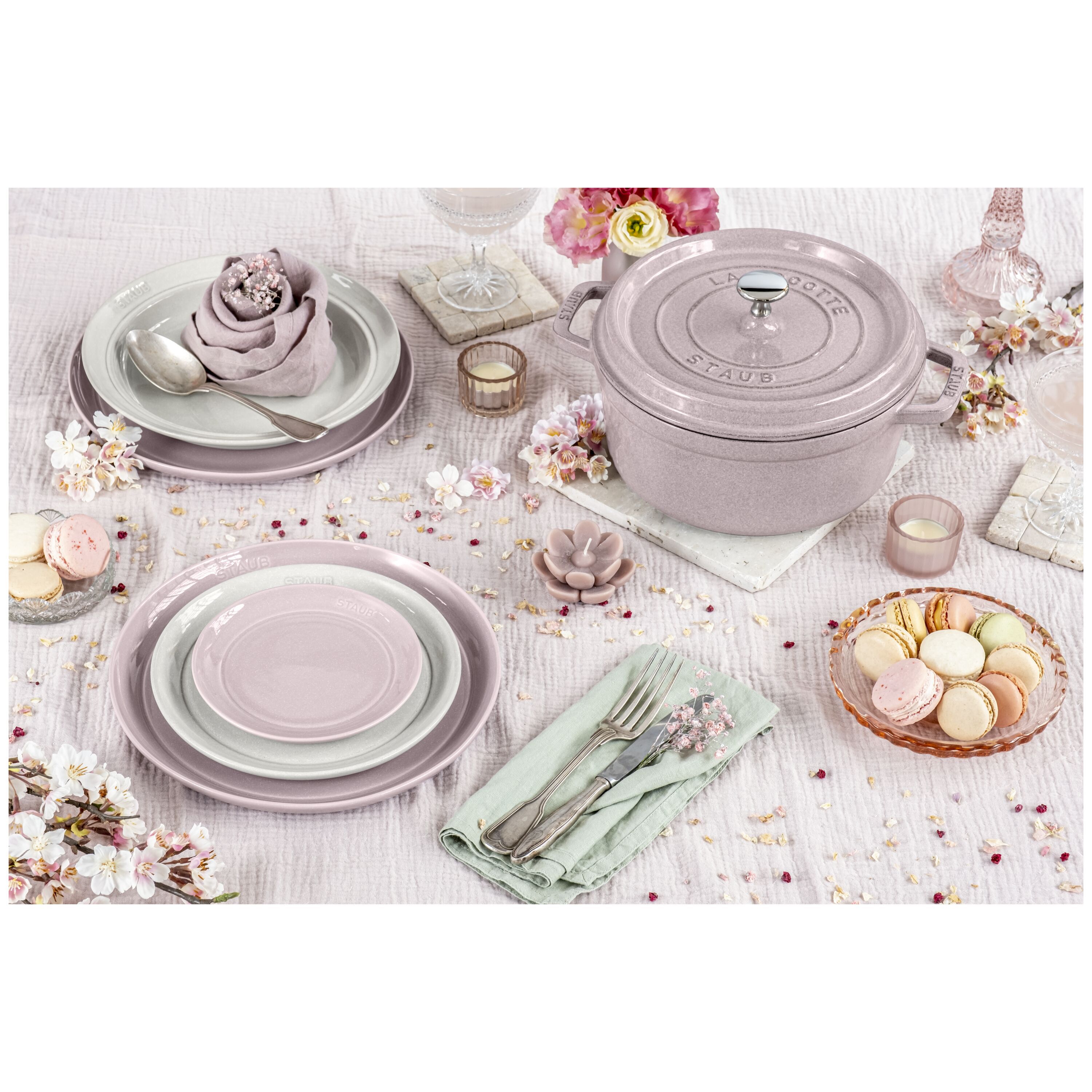 Staub        Dining Line                Teller flach 22 cm, rund, Kirschblüte, Keramik