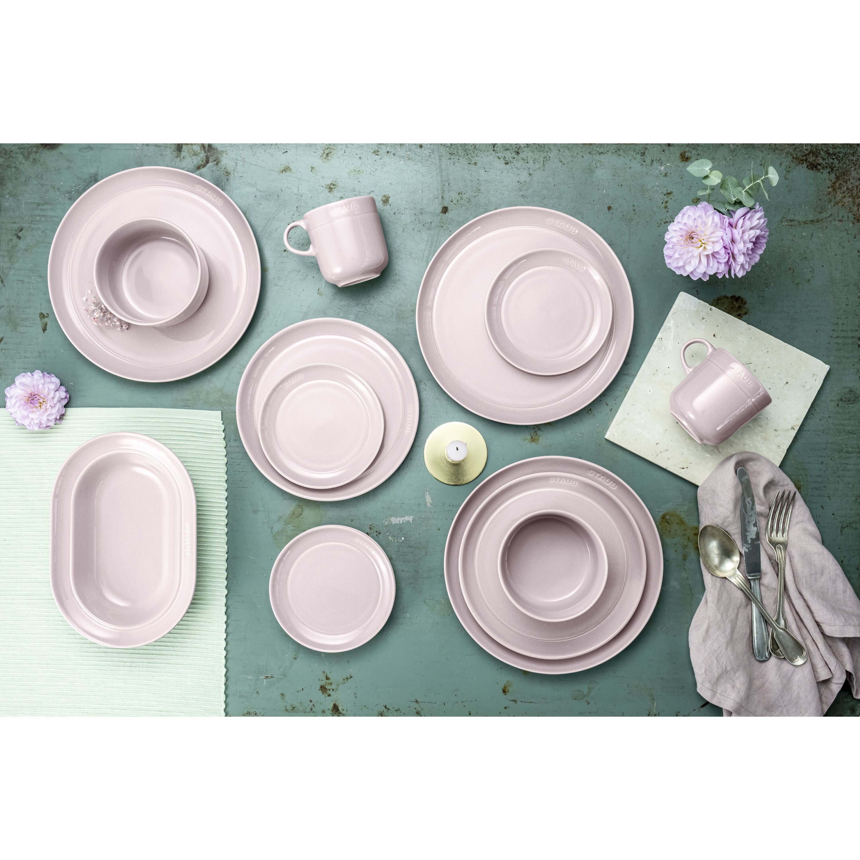 Staub        Dining Line                Teller 25 cm, oval, Kirschblüte, Keramik