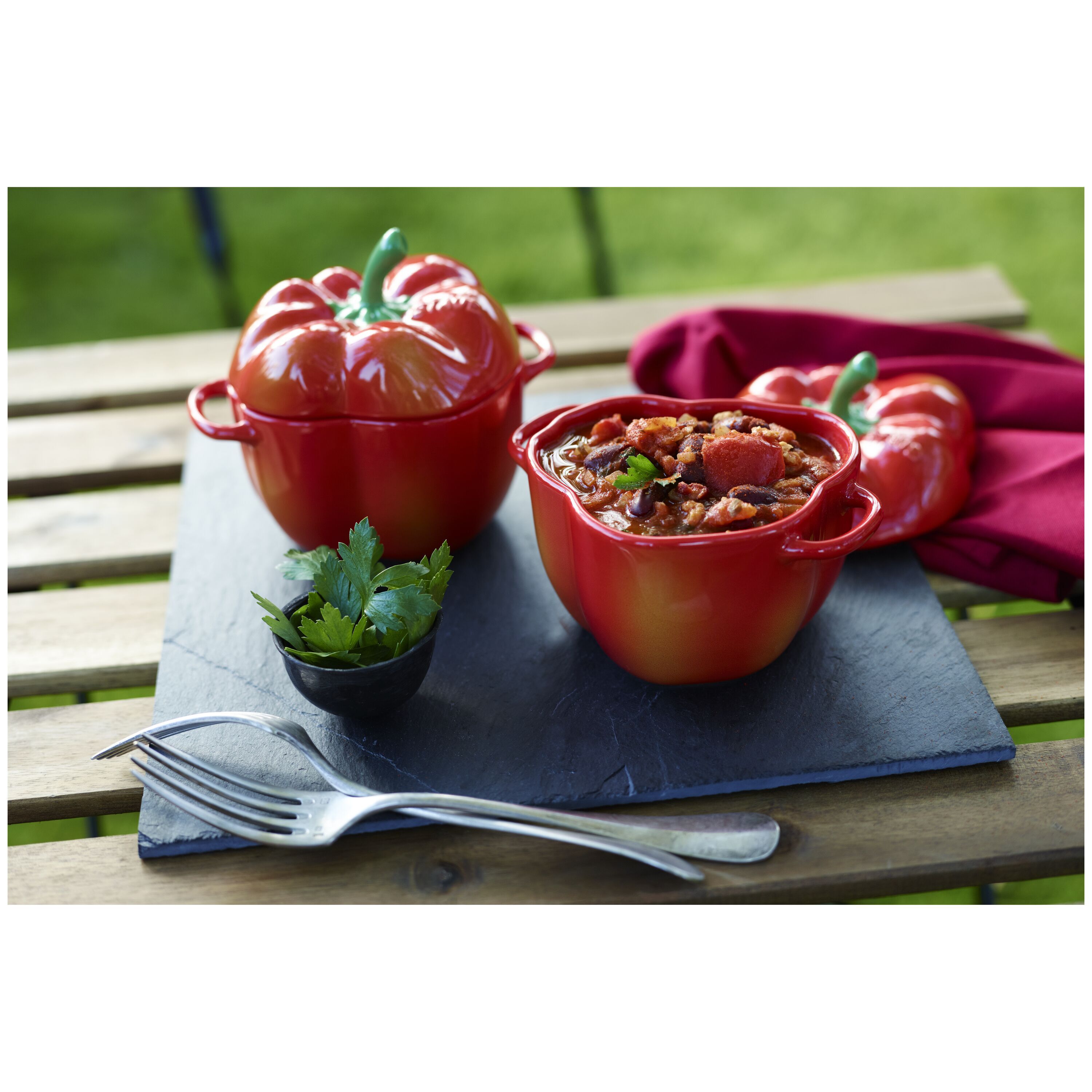 Staub        Ceramique                Cocotte 11 cm, Paprika, Orange-Rot, Keramik