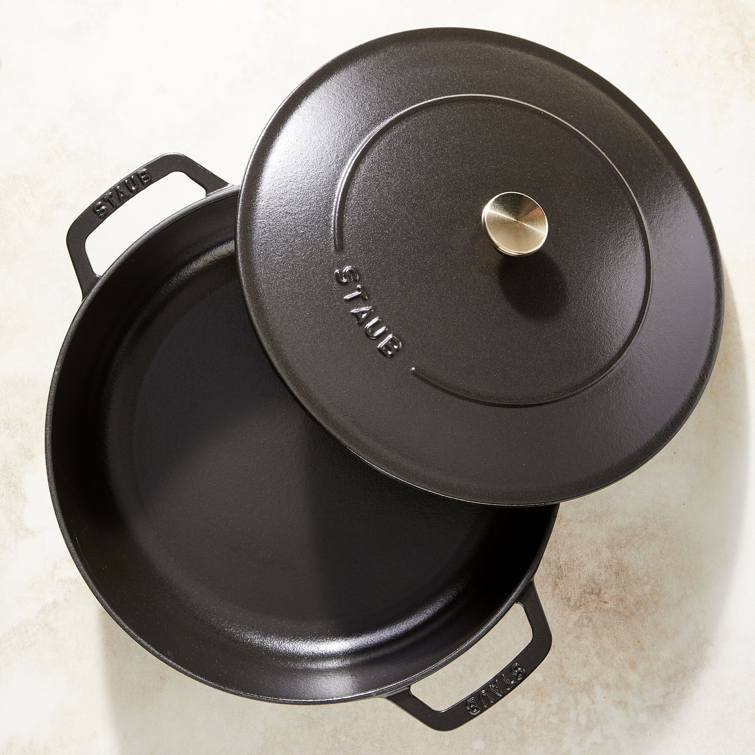 Staub        Braisers                Bräter mit Chistera Drop-Structure 28 cm, rund, Schwarz, Gusseisen