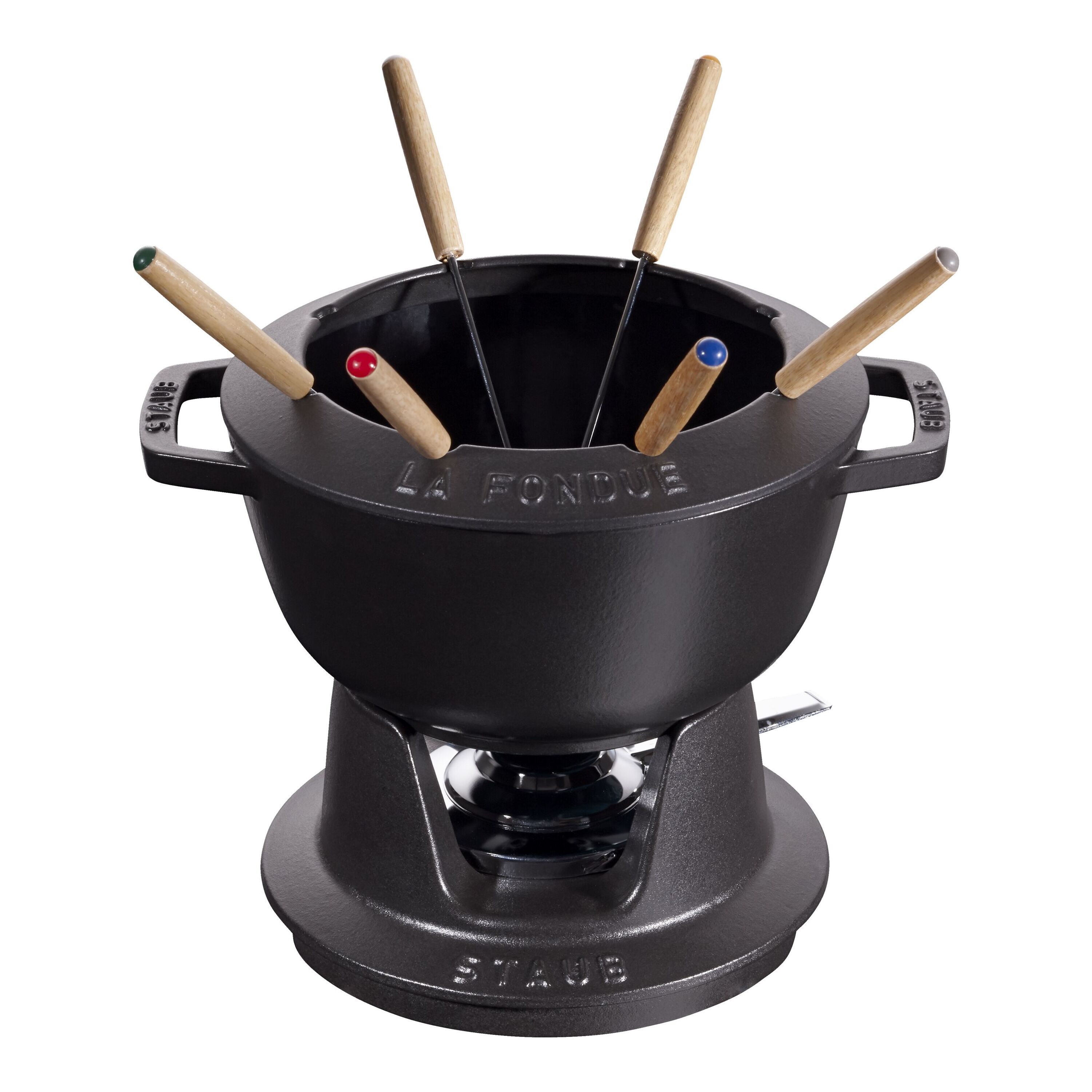 Staub        Specialities                Fondue Set 20 cm, rund, Schwarz, Gusseisen