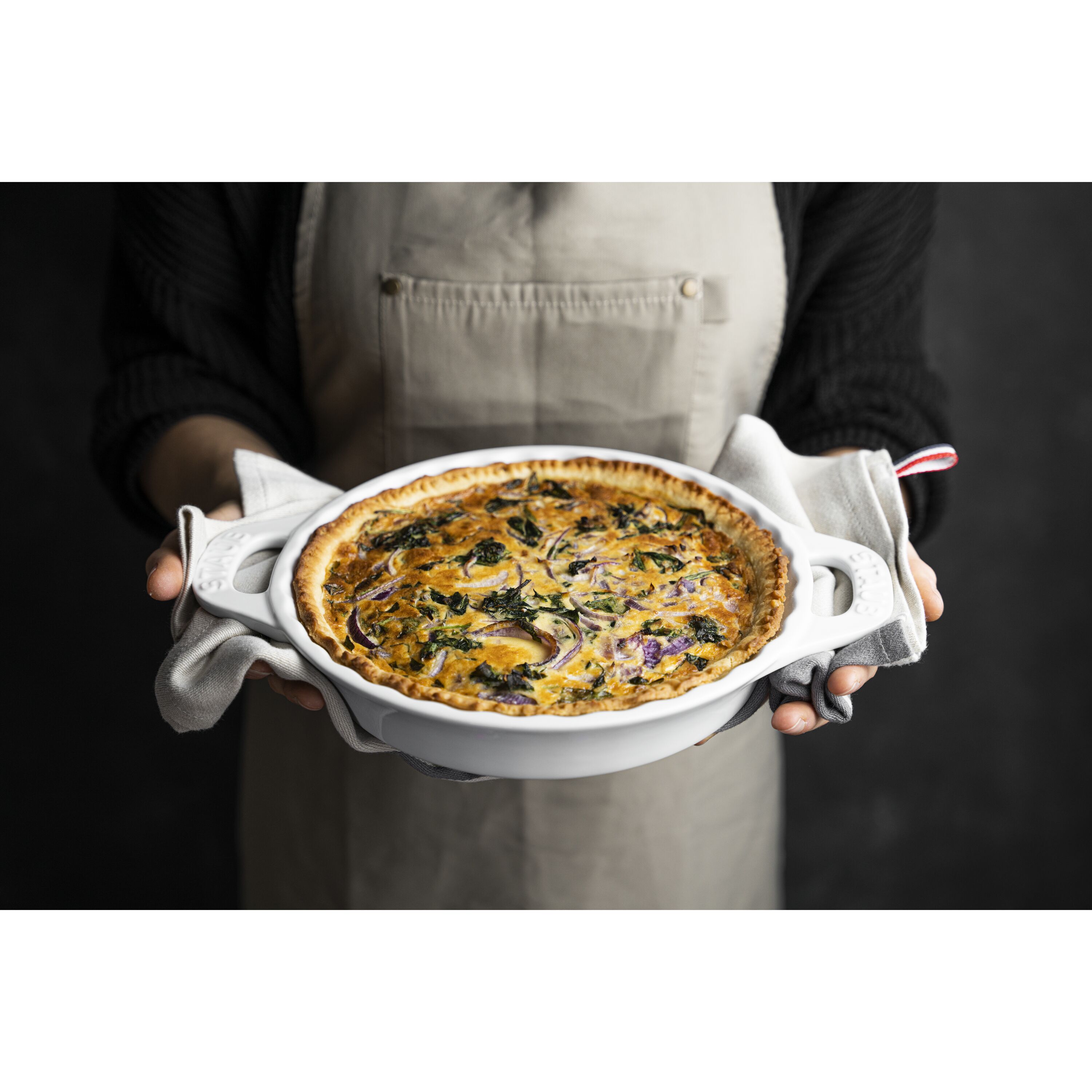 Staub        Ceramique                Tarte-Form 24 cm, rund, Weiß, Keramik