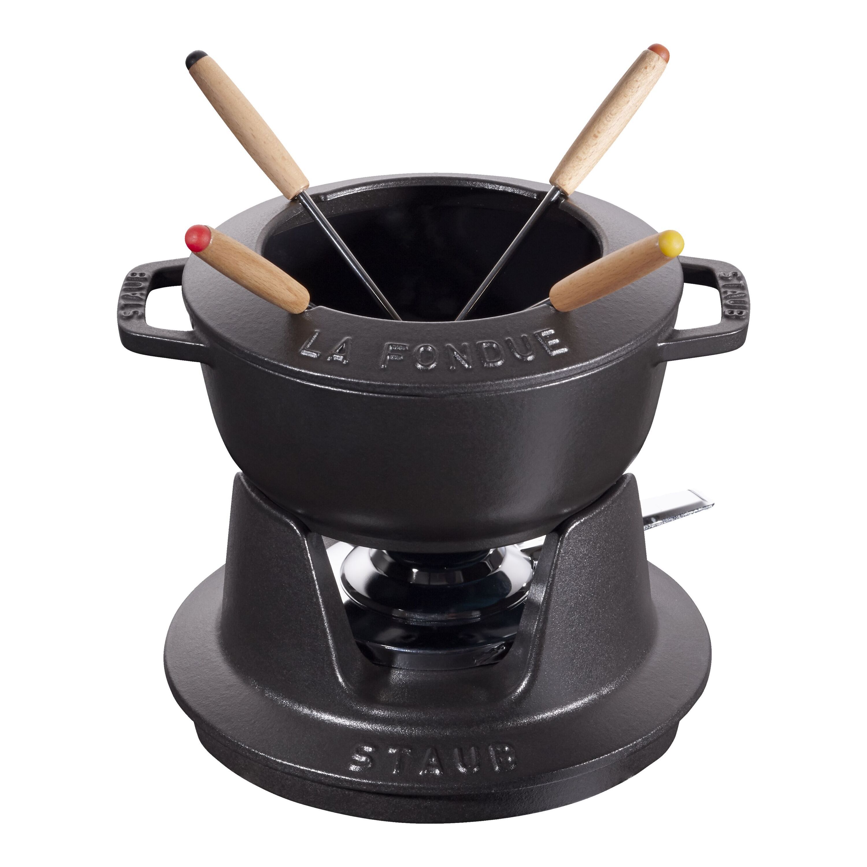 Staub        Specialities                Fondue Set 16 cm, rund, Schwarz, Gusseisen