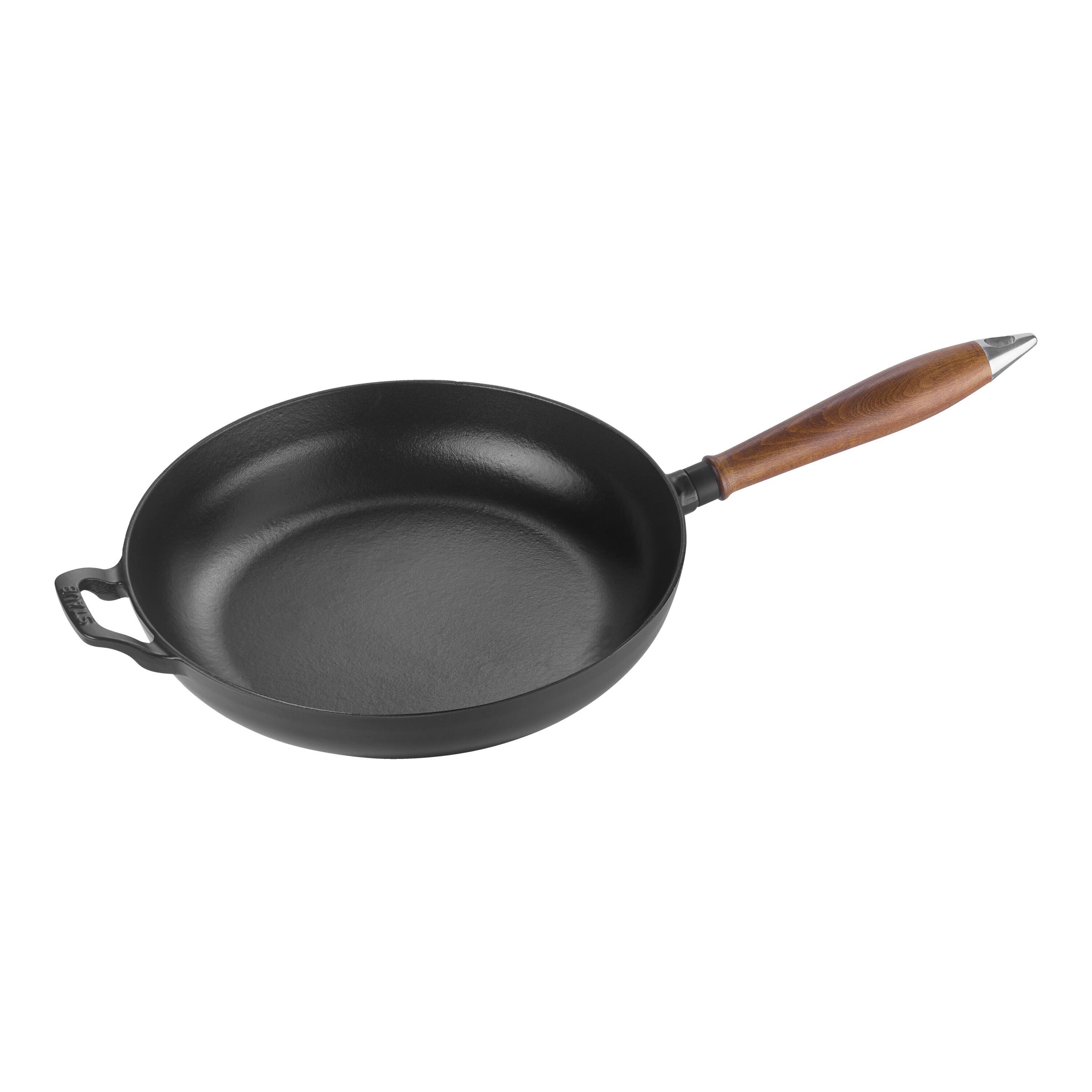 Staub        Pans                Bratpfanne mit Holzgriff 28 cm, rund, Schwarz, Gusseisen