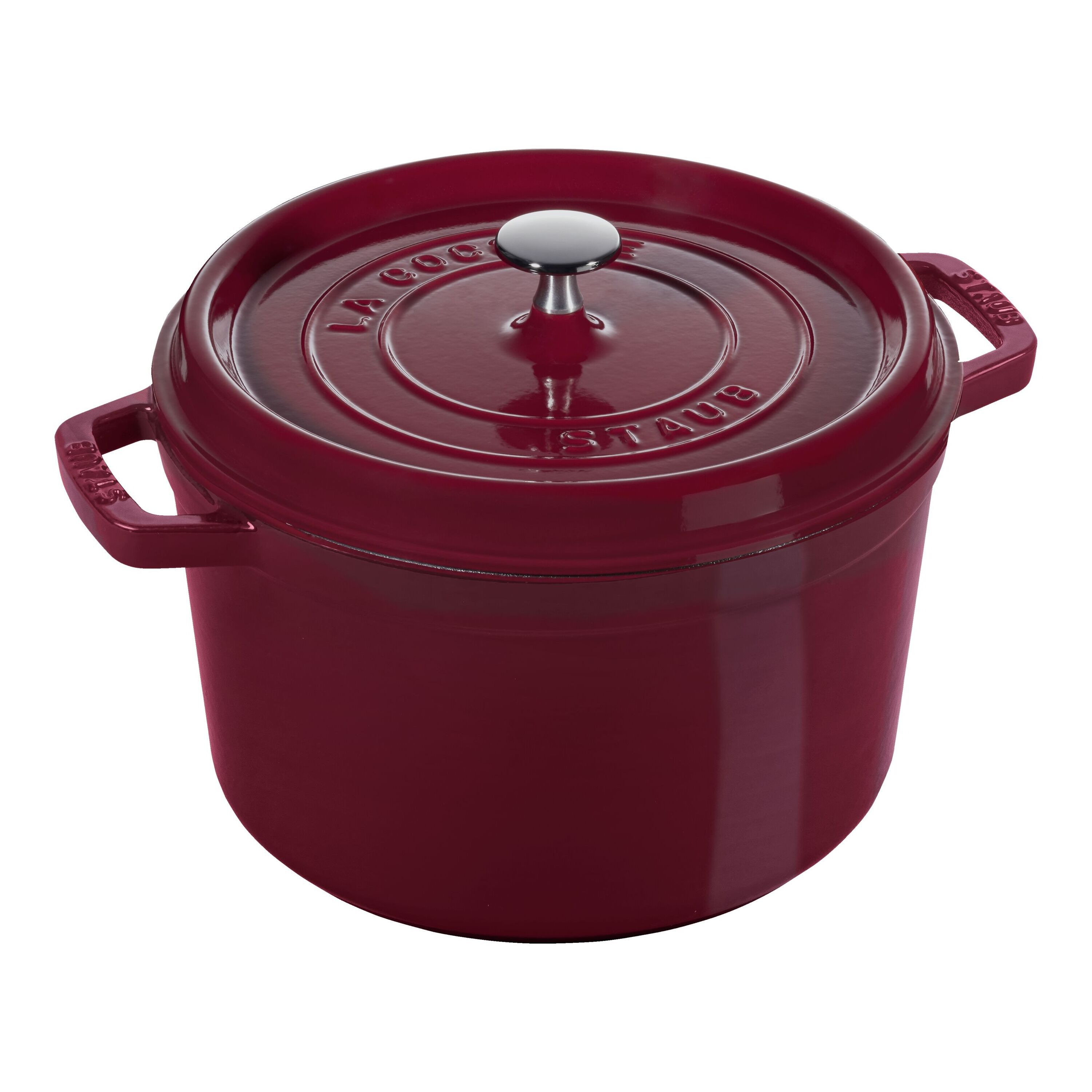 Staub        La Cocotte                Cocotte tief 24 cm, rund, Bordeaux, Gusseisen
