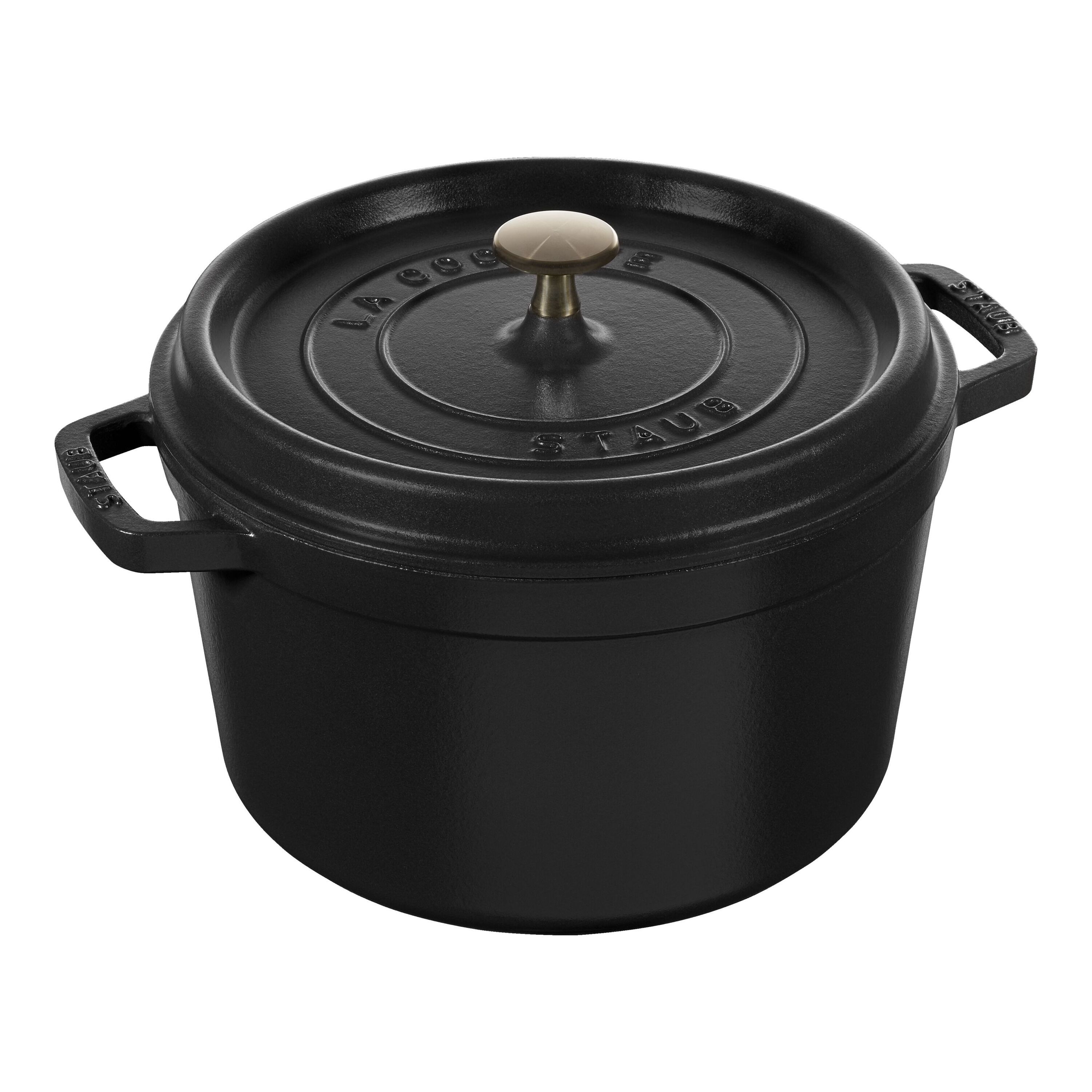 Staub        La Cocotte                Cocotte tief 24 cm, rund, Schwarz, Gusseisen