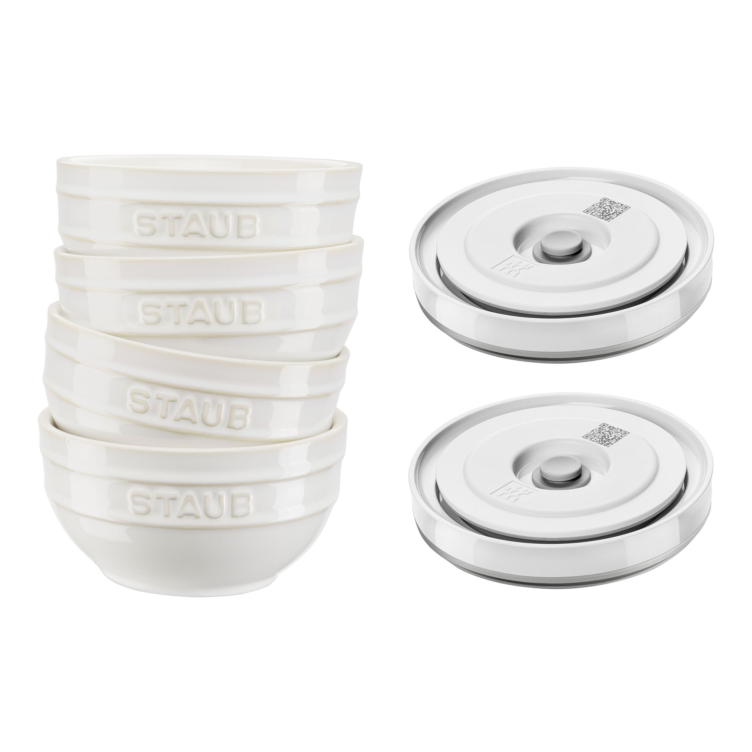 ZWILLING        Fresh & Save BOWLS                Schüssel Set mit Vakuumdeckeln/6-Teilig, 12cm/Elfenbeinweiß