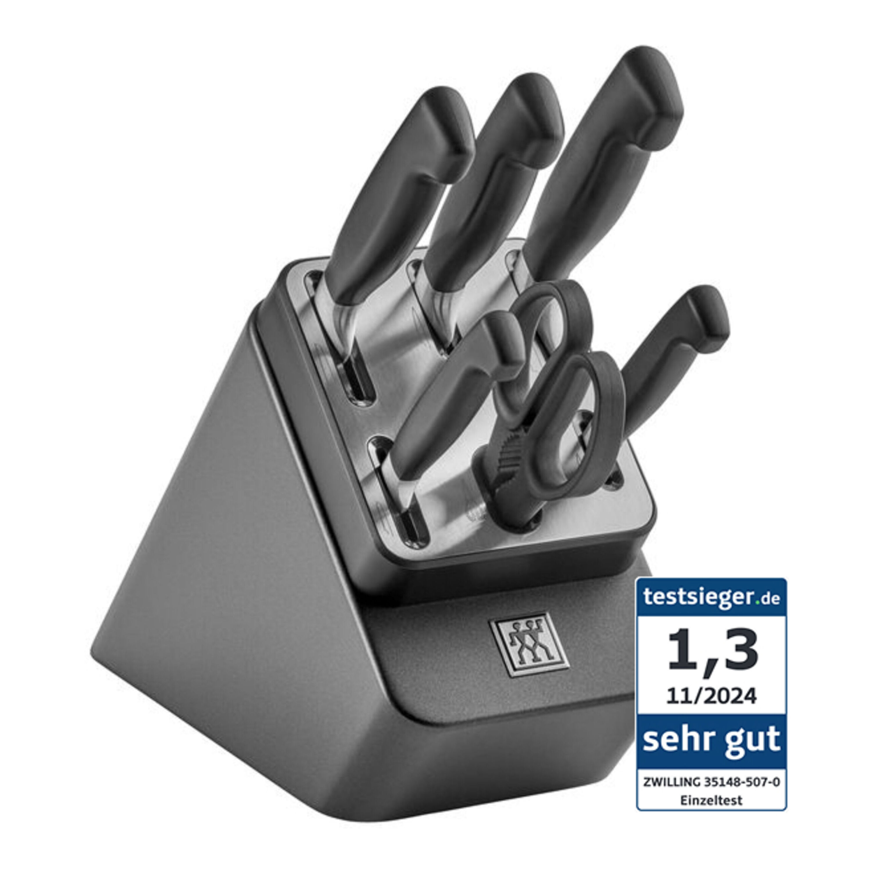 ZWILLING        **** VIER STERNE                7-tlg, Selbstschärfender Messerblock, Anthrazit