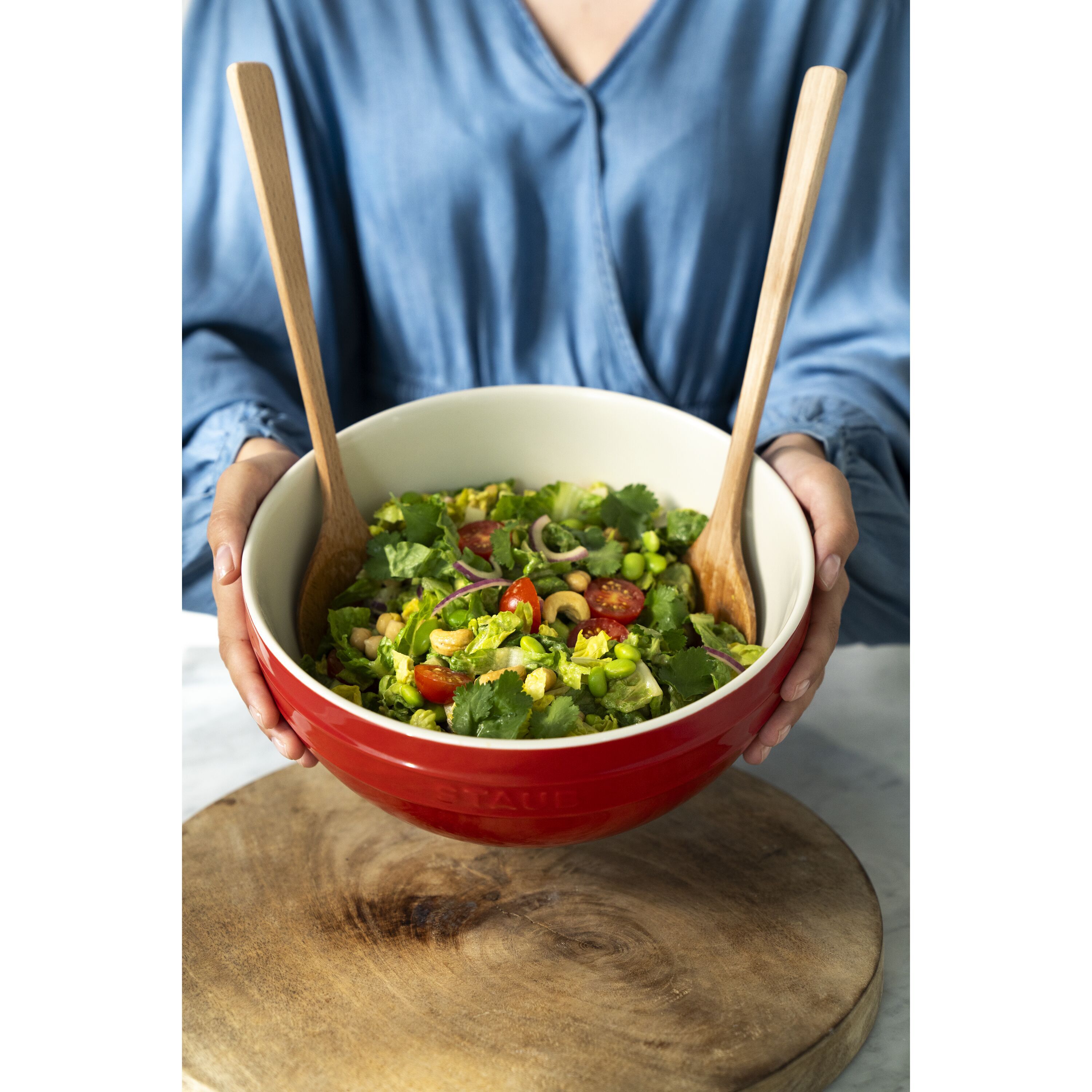 Staub        Ceramique                Schüssel 24 cm, rund, Kirsch-Rot, Keramik