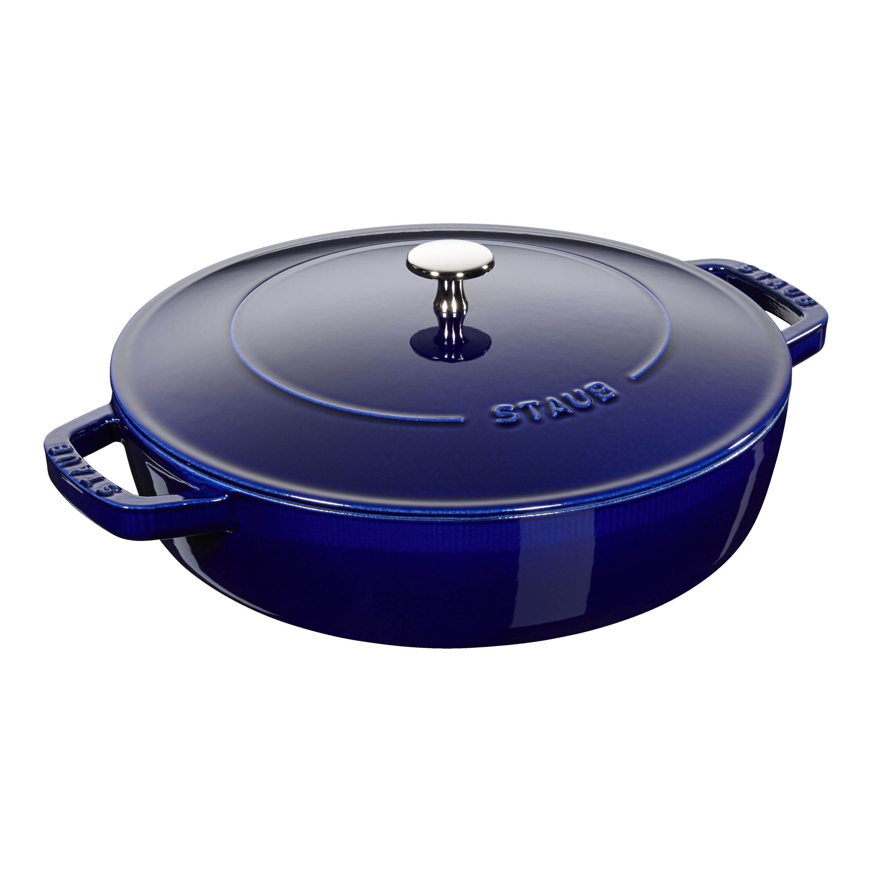 Staub        Braisers                Bräter mit Chistera Drop-Structure 24 cm, rund, Dunkelblau, Gusseisen