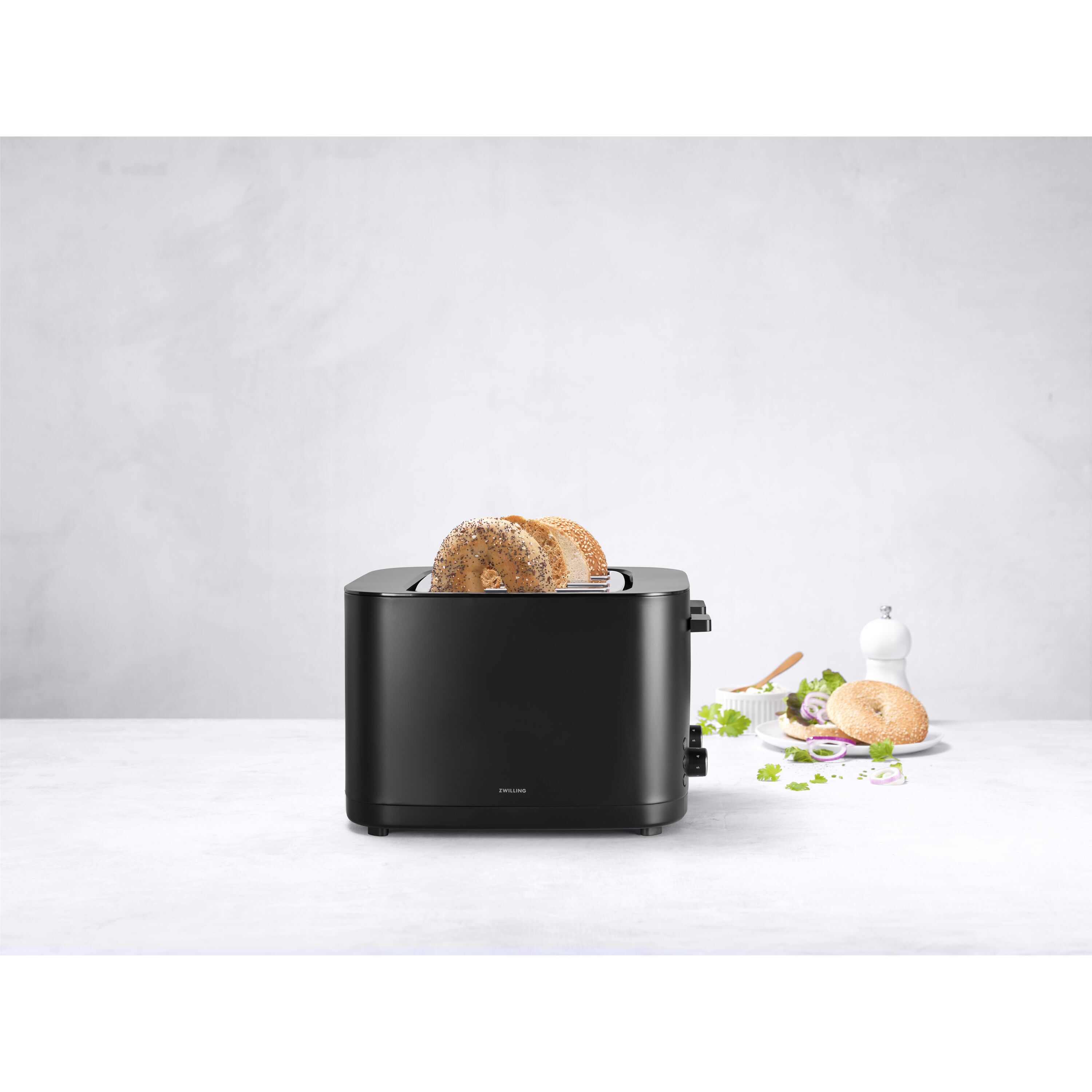 ZWILLING        Enfinigy                Toaster mit Brötchenaufsatz, 2 Schlitze kurz, Schwarz