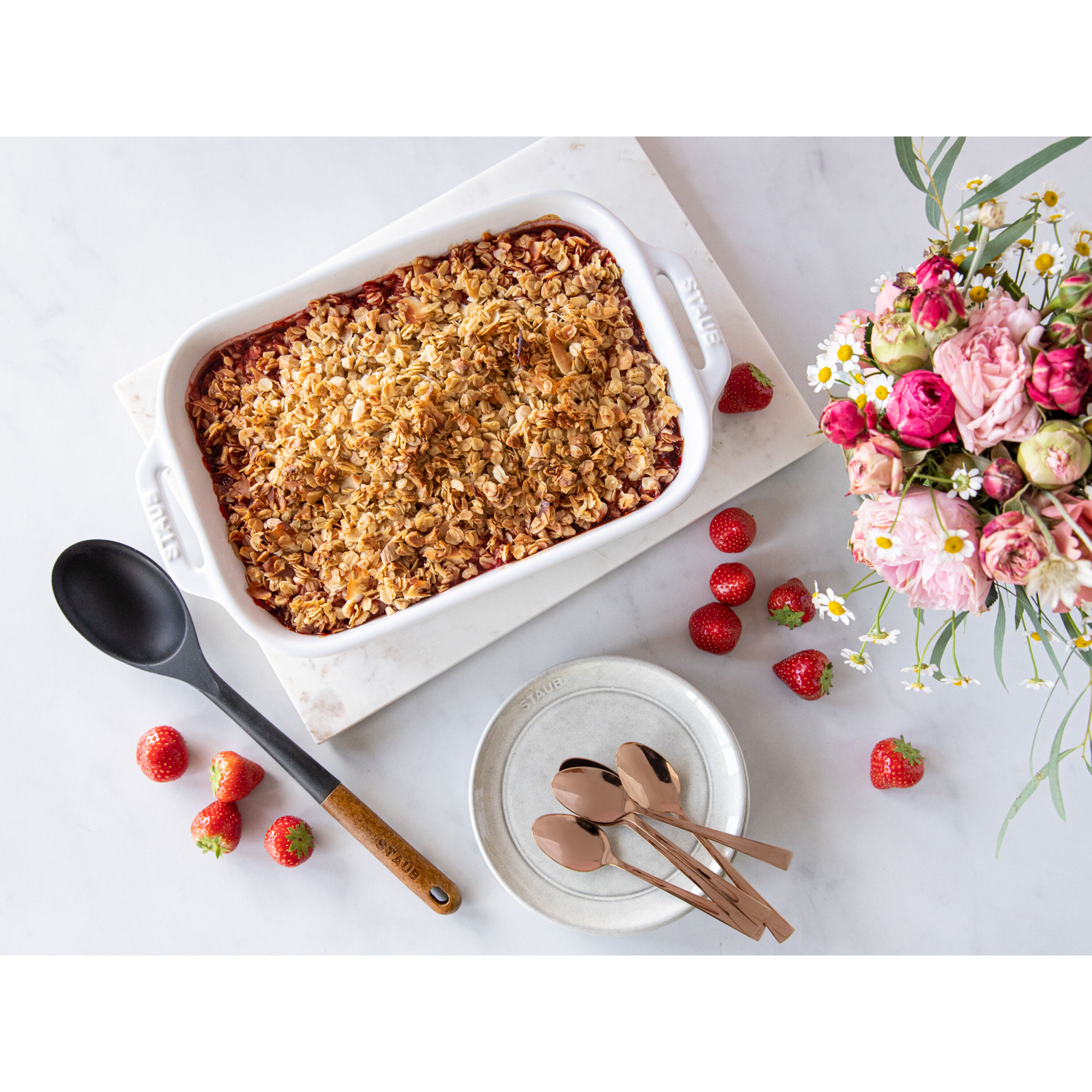 Staub        Ceramique                Auflaufform 34 x 24 cm, rechteckig, Weiß, Keramik