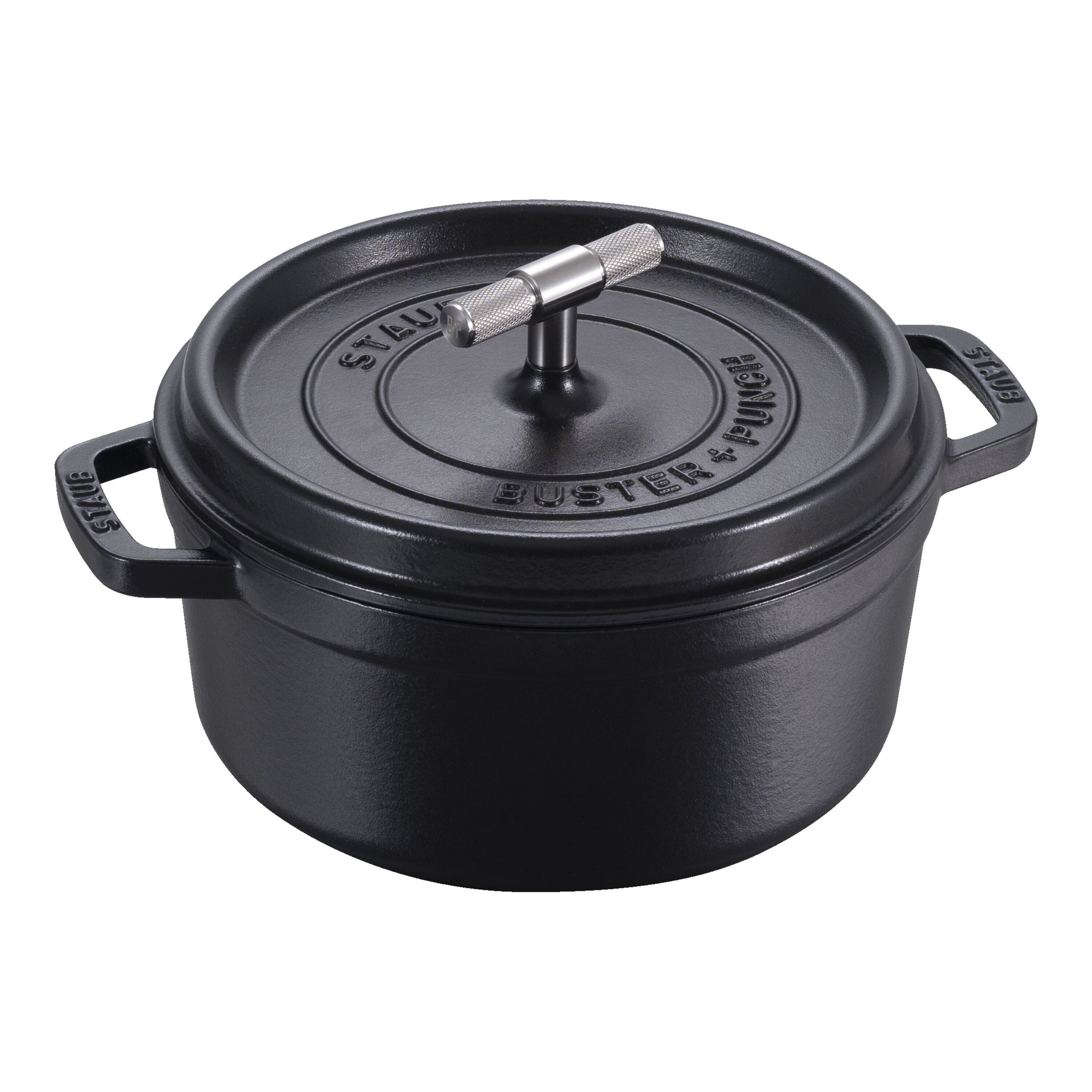 Staub        La Cocotte                Cocotte Buster+Punch 24 cm, rund, Schwarz, Gusseisen