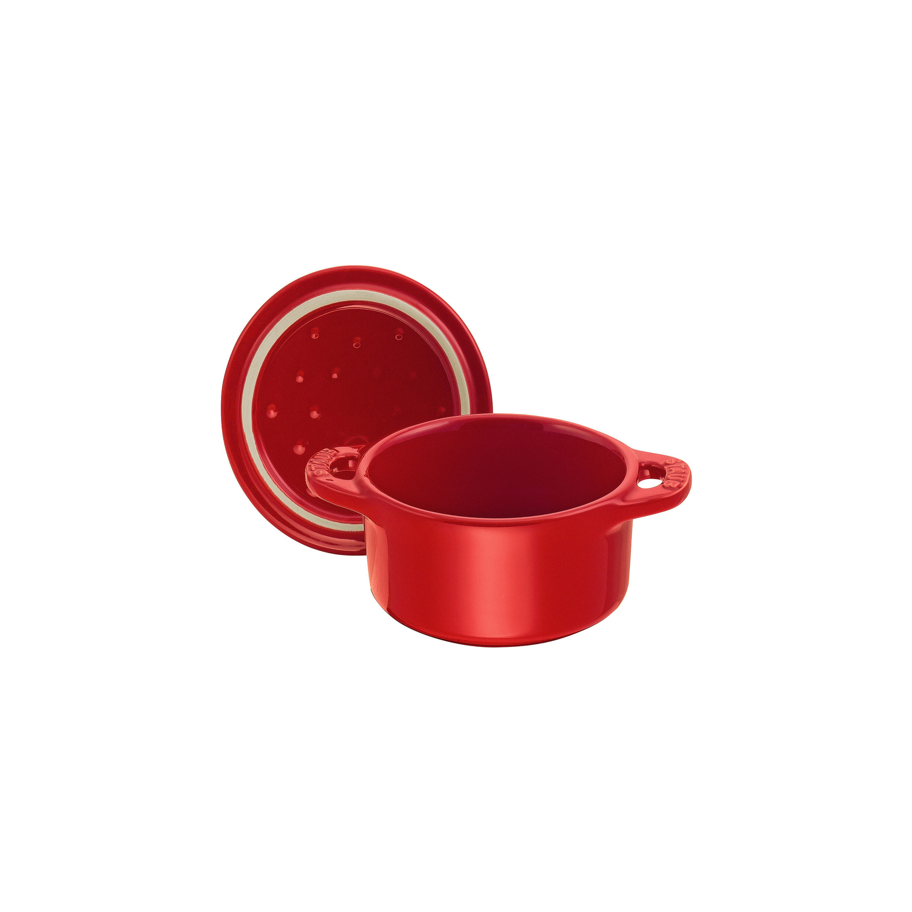 Staub        Ceramique                Mini Cocotte 10 cm, rund, Kirsch-Rot, Keramik