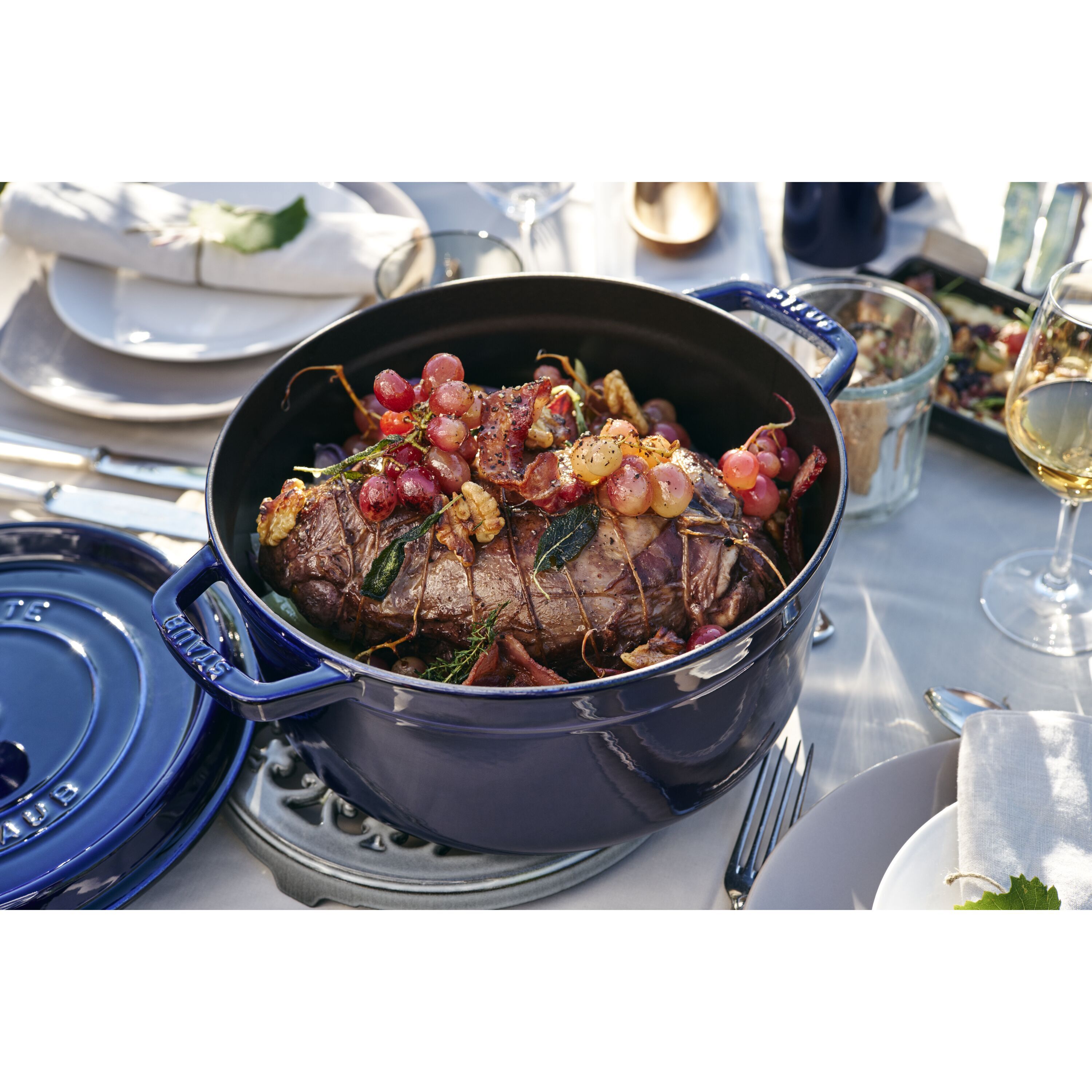 Staub        La Cocotte                Cocotte 30 cm, rund, Dunkelblau, Gusseisen